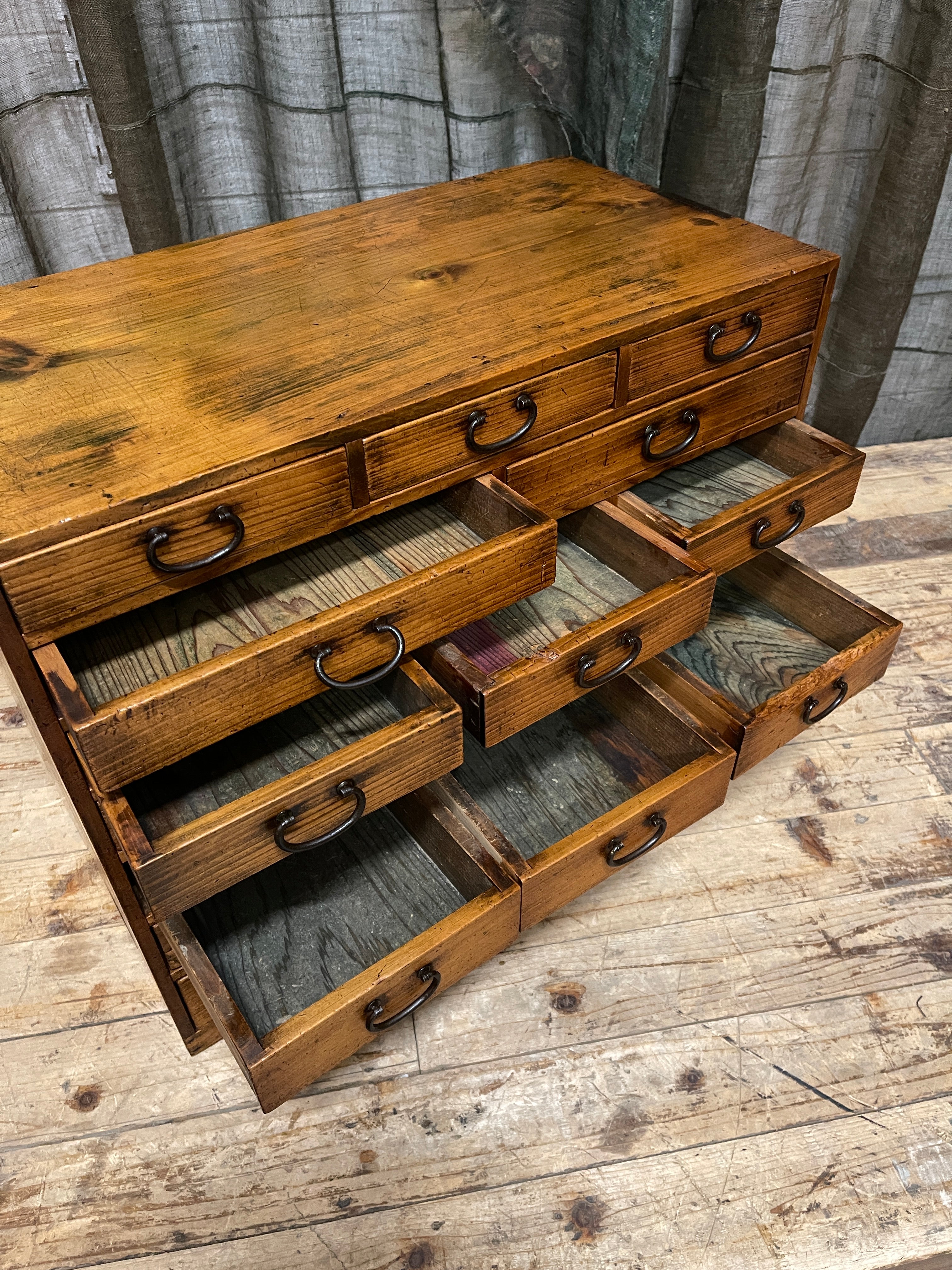 Antique Japanese Multi Drawer Chest - Cypress | Meiji c.1900.