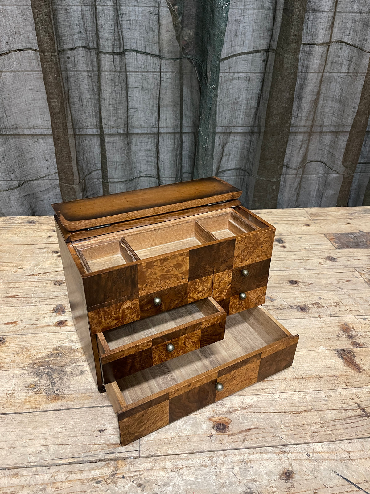 Vintage Japanese Sewing Box, Hari Bako | Midcentury