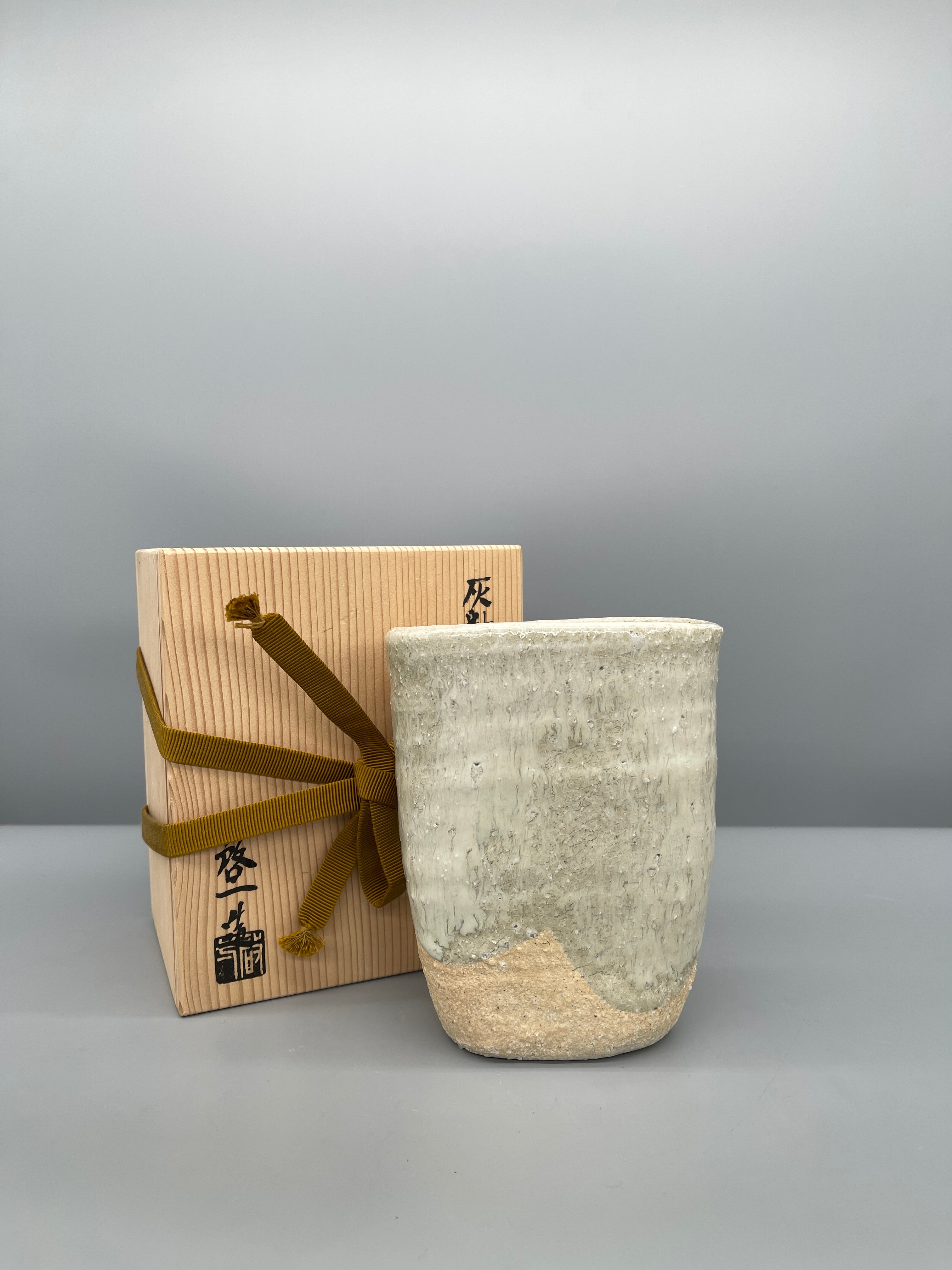 Vintage Japanese Pottery Wall Hanging Vase