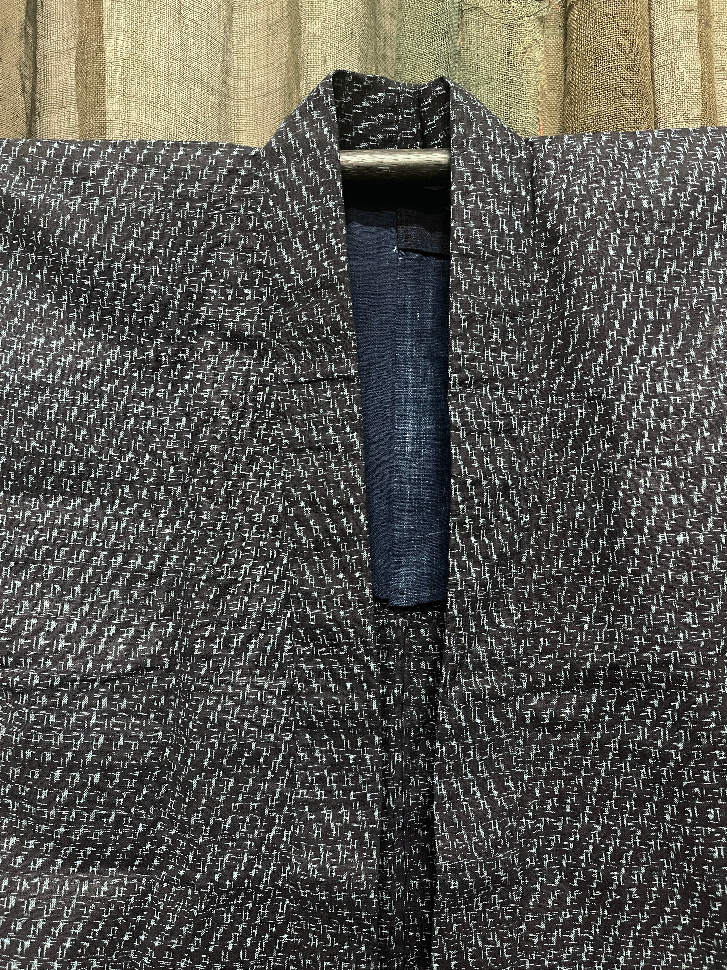 Vintage Japanese Kasuri Cotton Noragi Jacket | Indigo