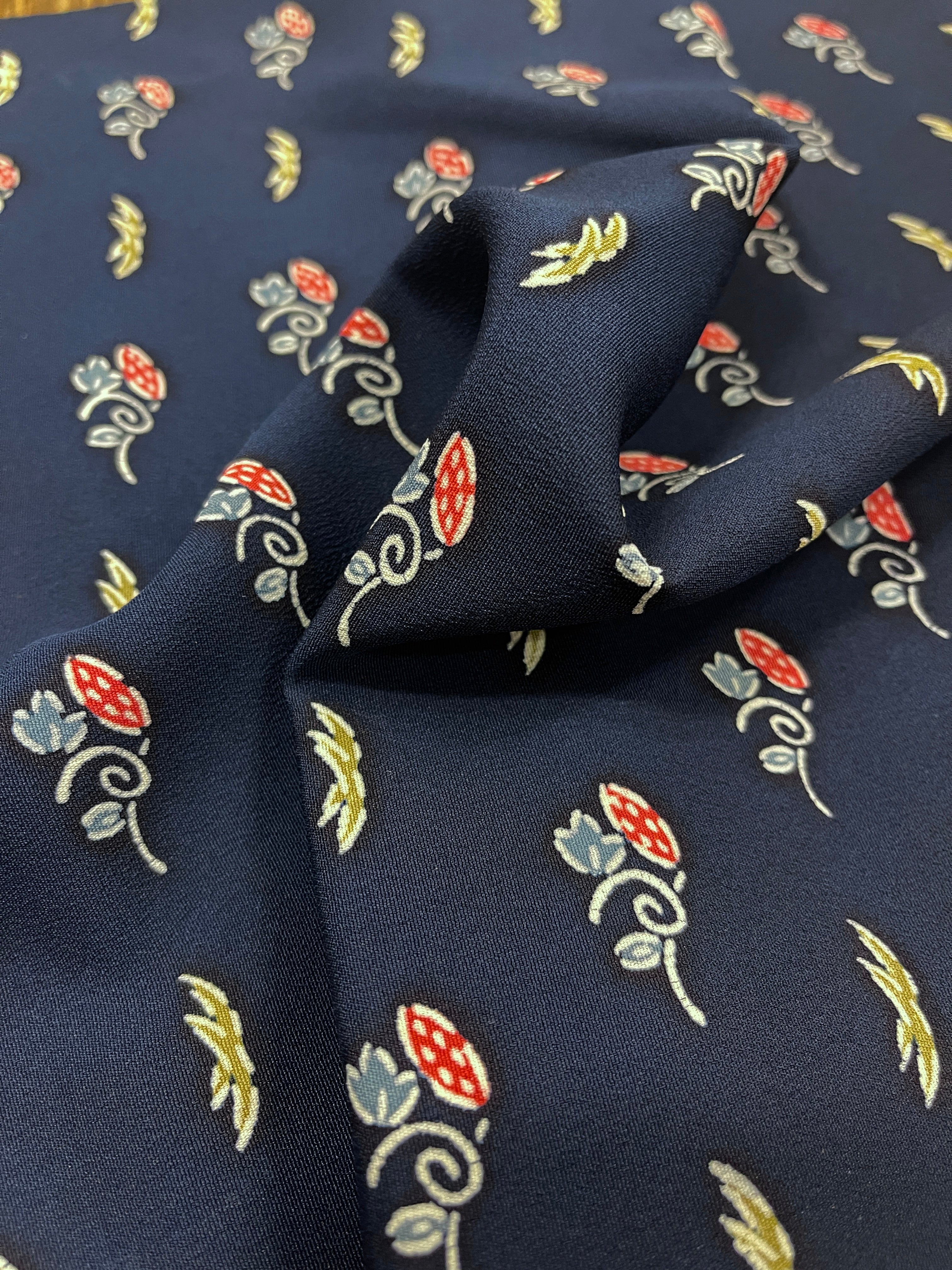 Japanese Silk Blue with Florals