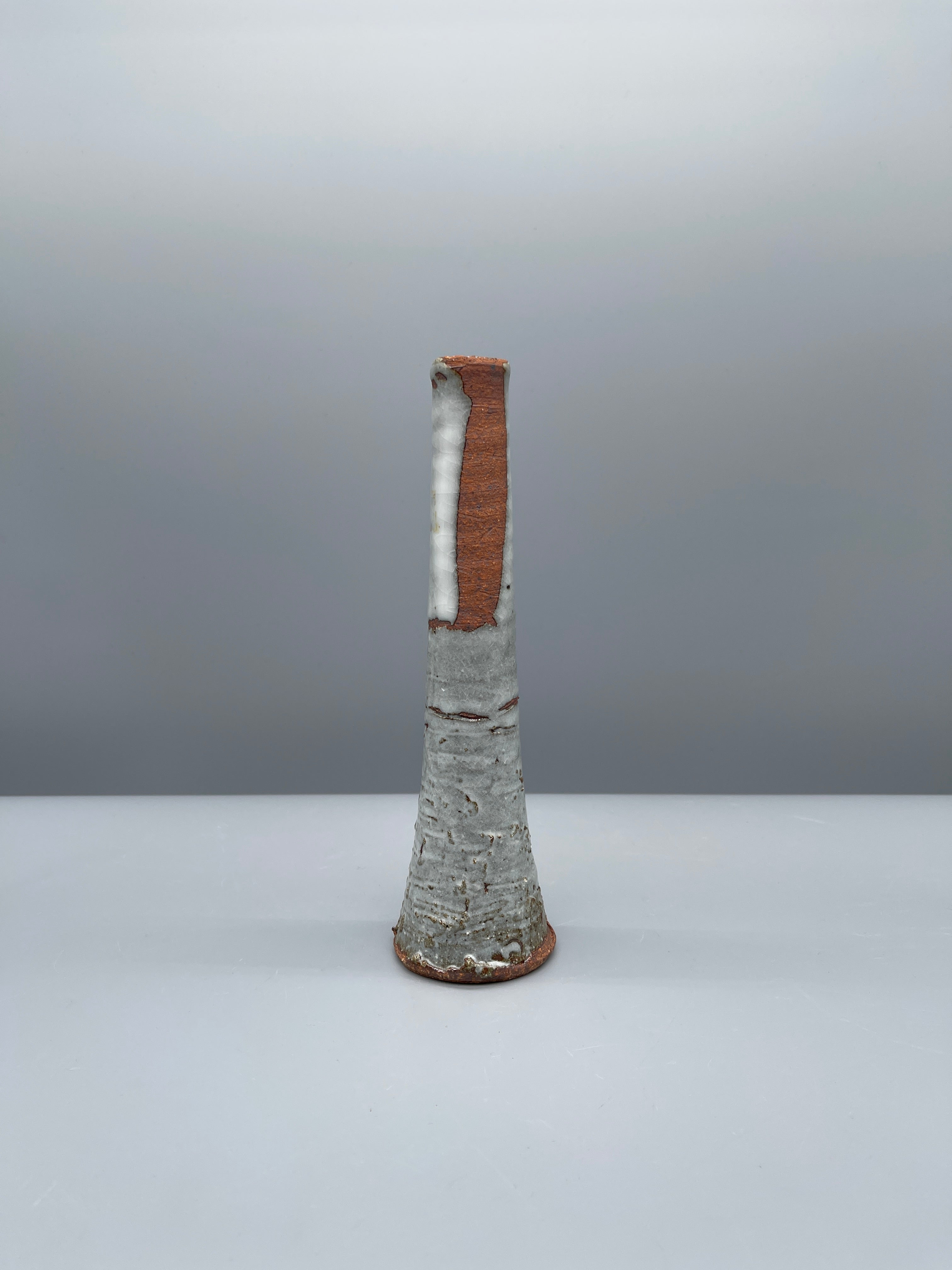 Small Vintage Japanese Ikebana Vase - Blue Glaze