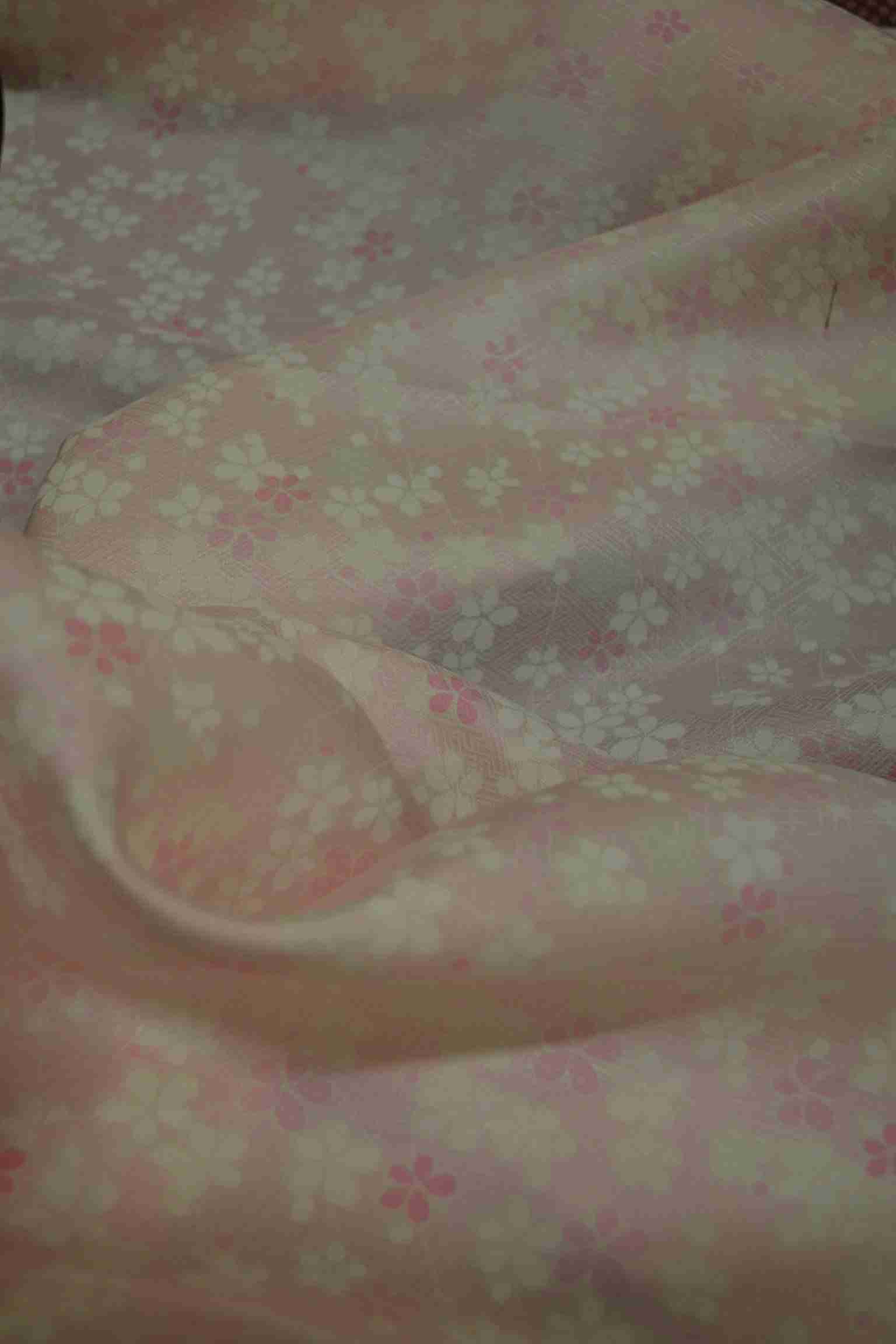 Japanese Pink Silk with Blossoms