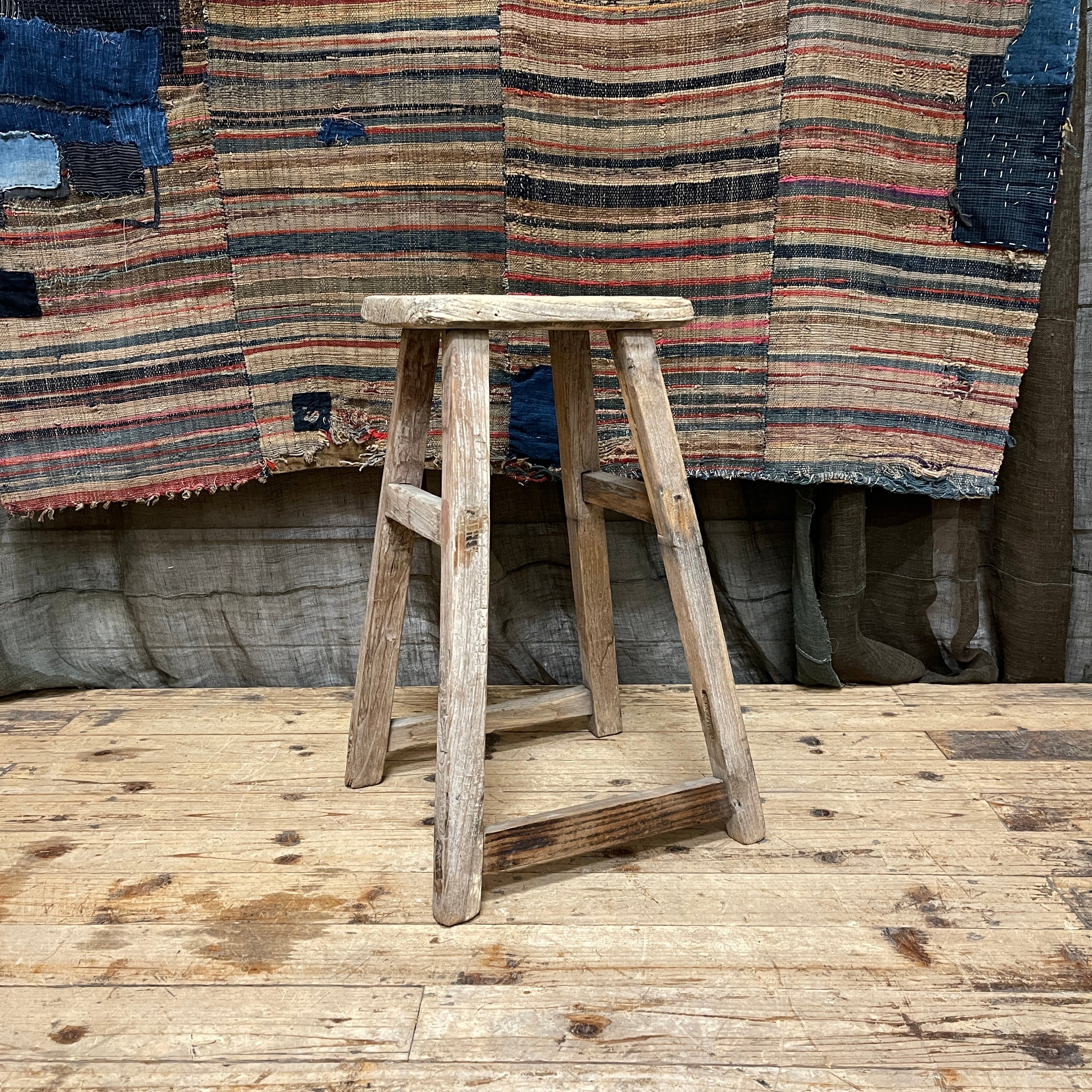Chinese Provincial Elm Stool