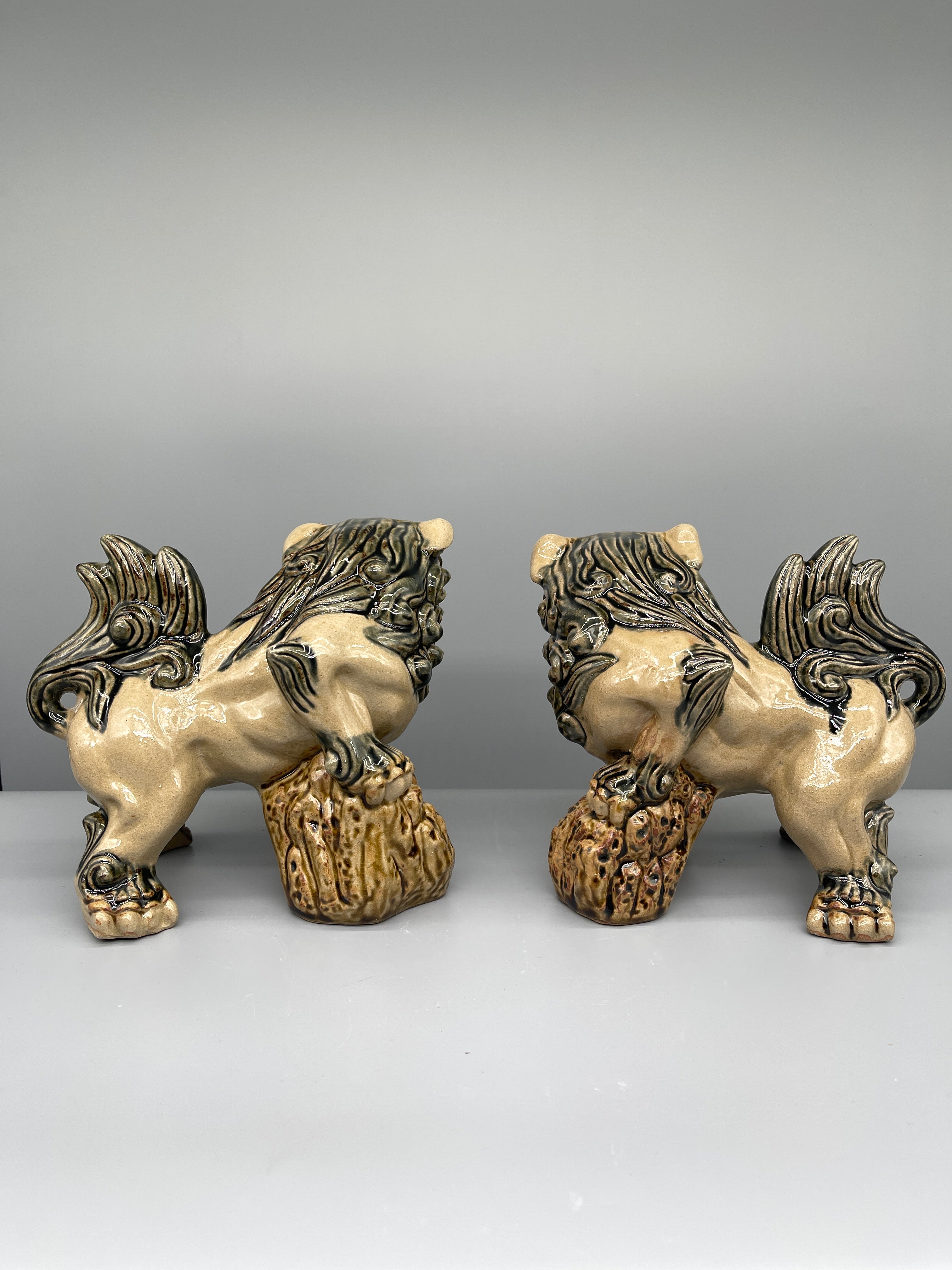 Pair Of Japanese Pottery Shi-Shi | c.1960