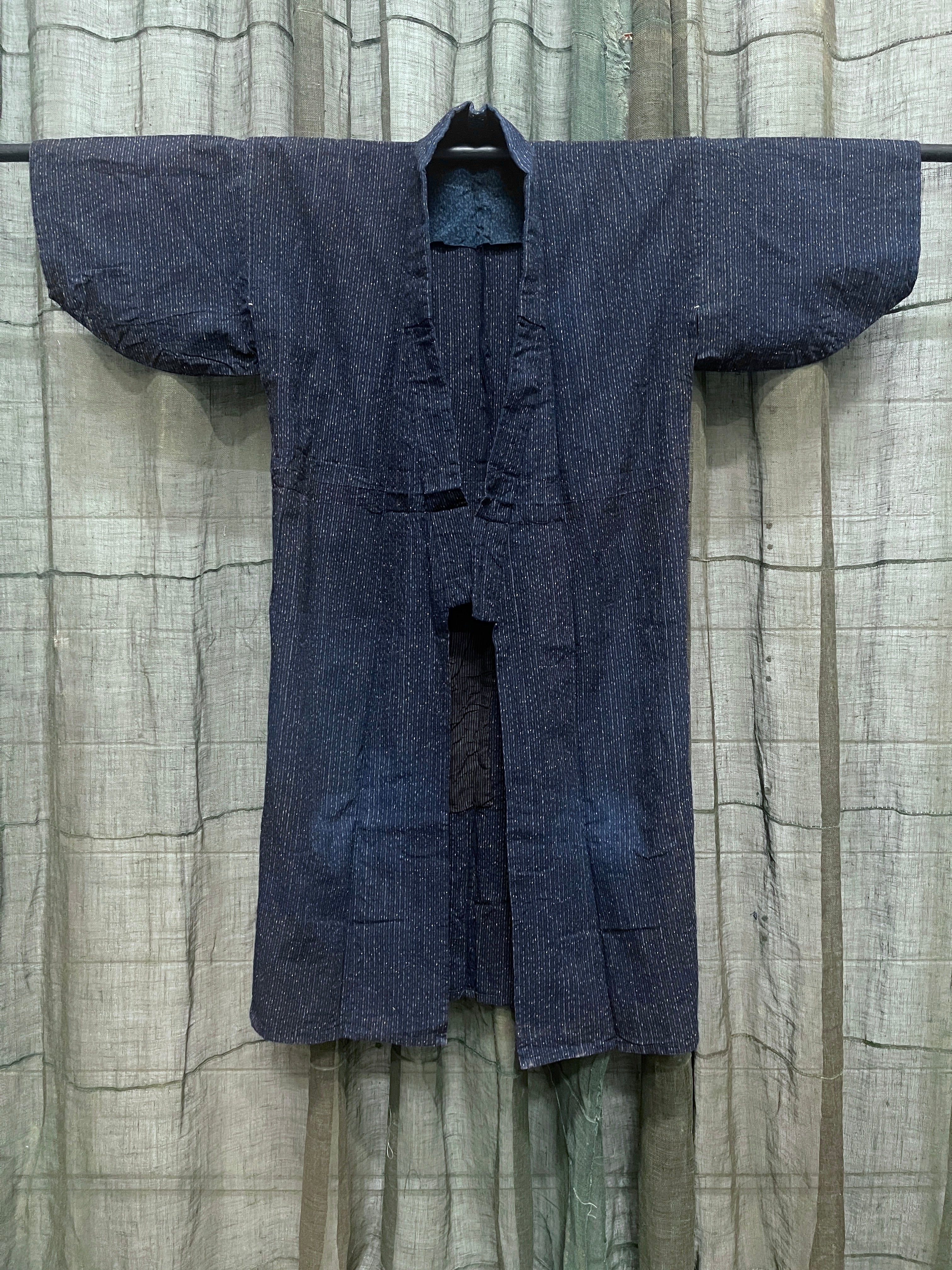 Vintage Japanese Kasuri Cotton Noragi Jacket | Indigo