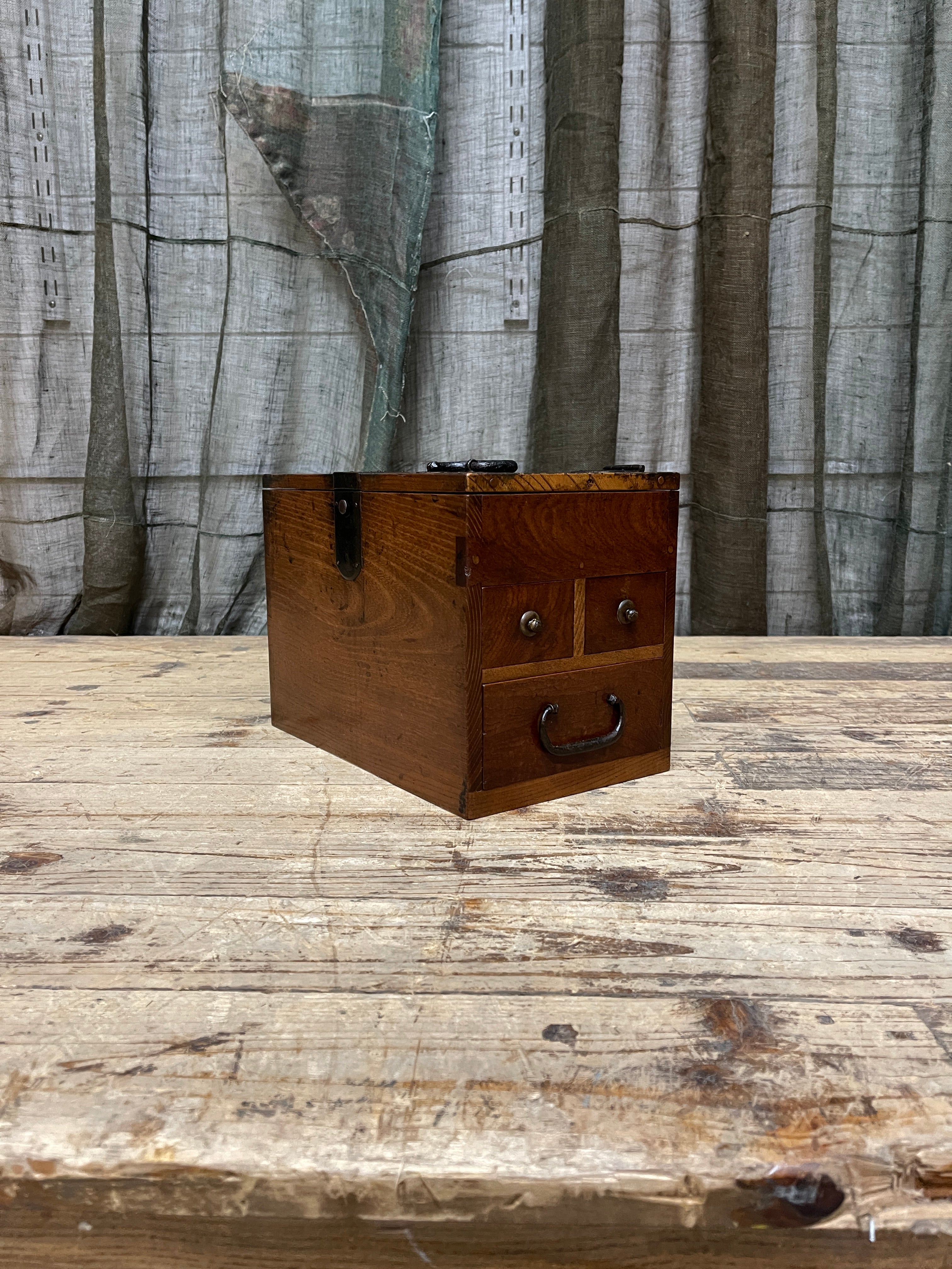 Suzuri Bako, Japanese Calligraphy Box - Elm | Meiji
