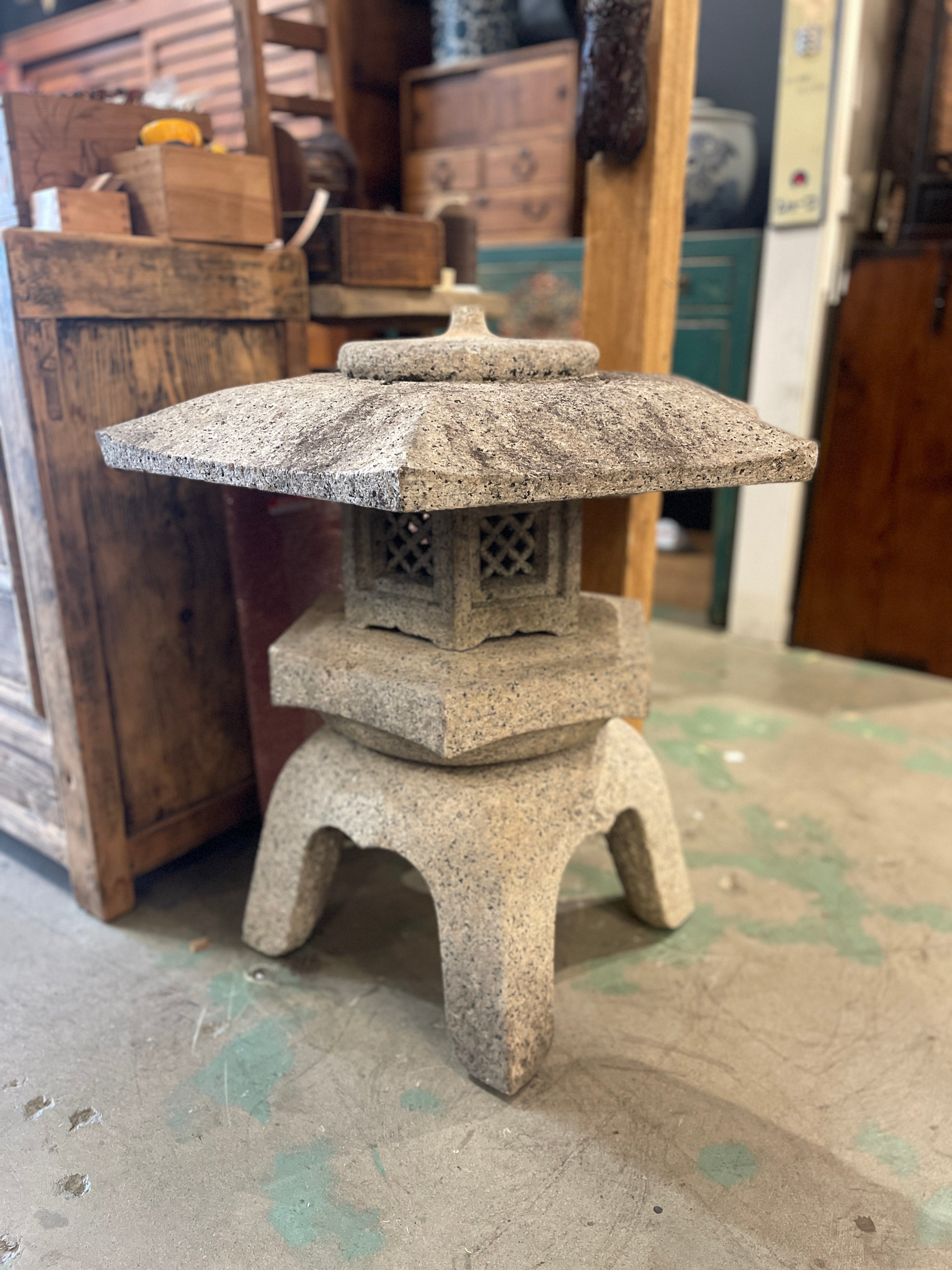 Japanese Yukimi Snow Garden Lantern - Granite | Mid 20th Century