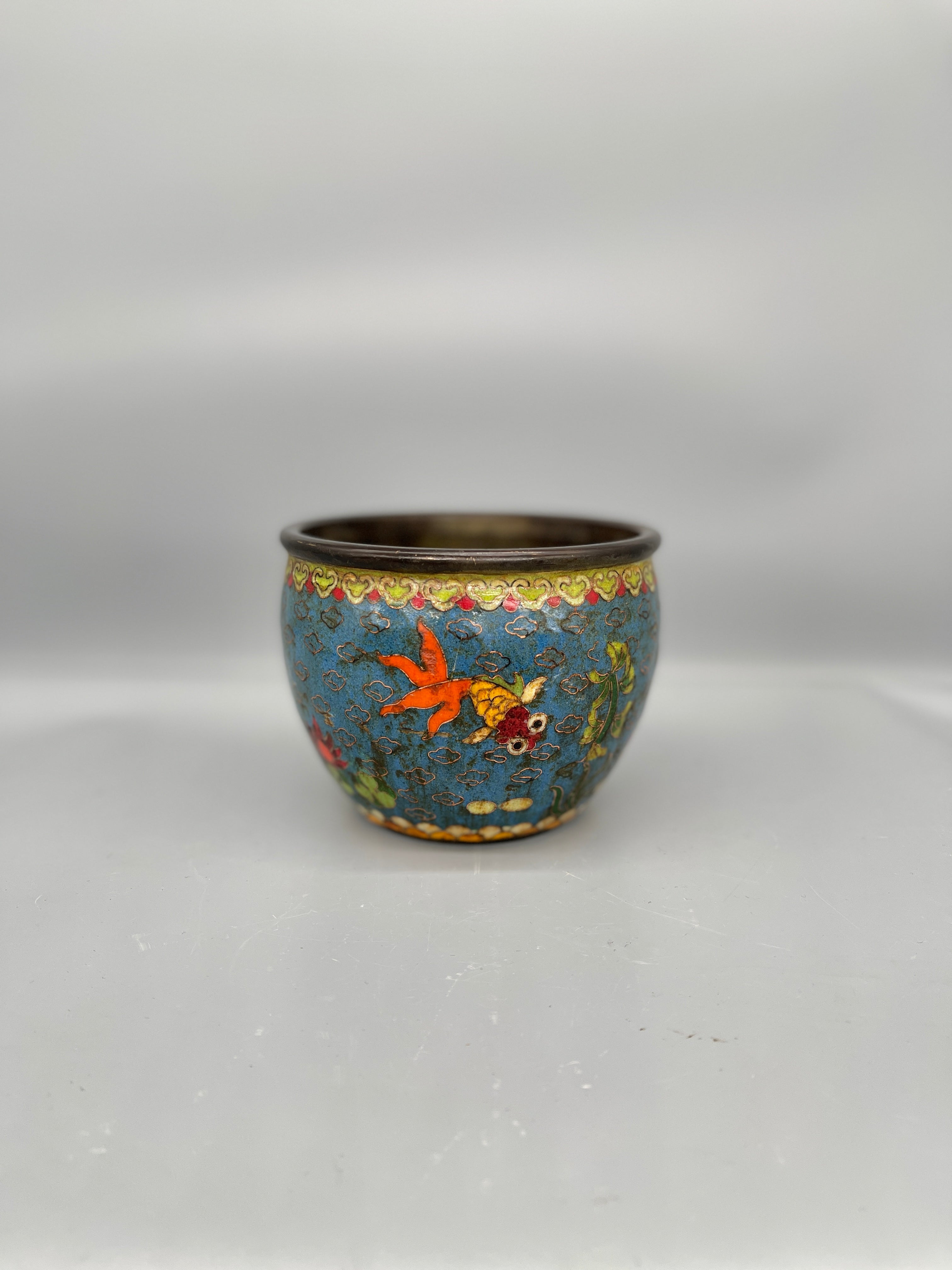 Vintage Chinese Cloisonne Bronze Bowl