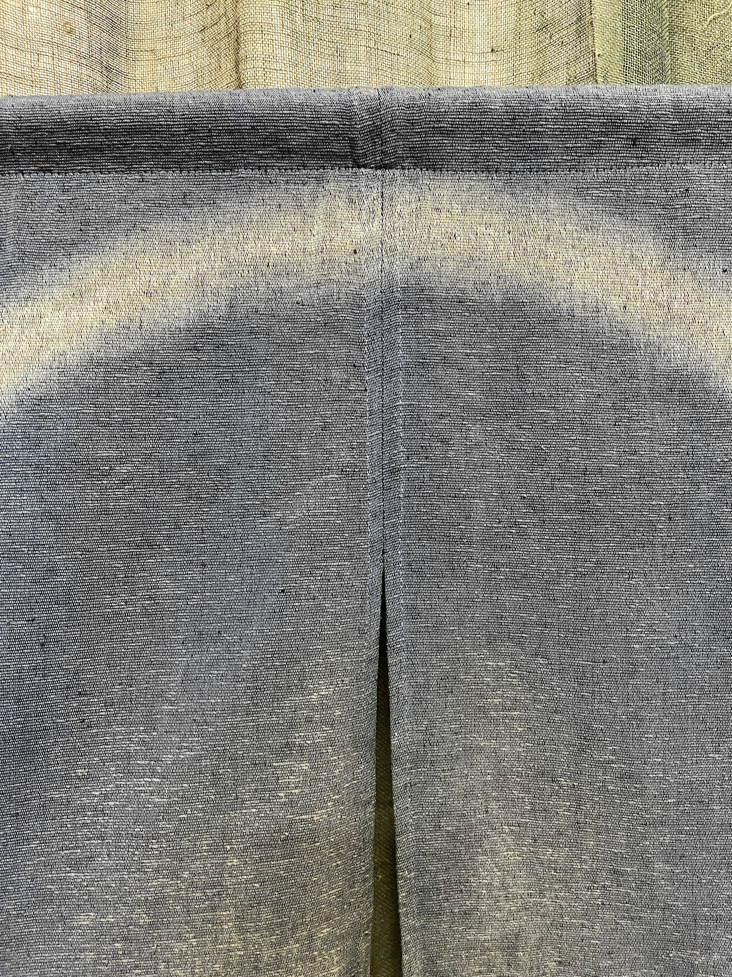 Vintage Japanese Cotton Noren, Panelled Curtain