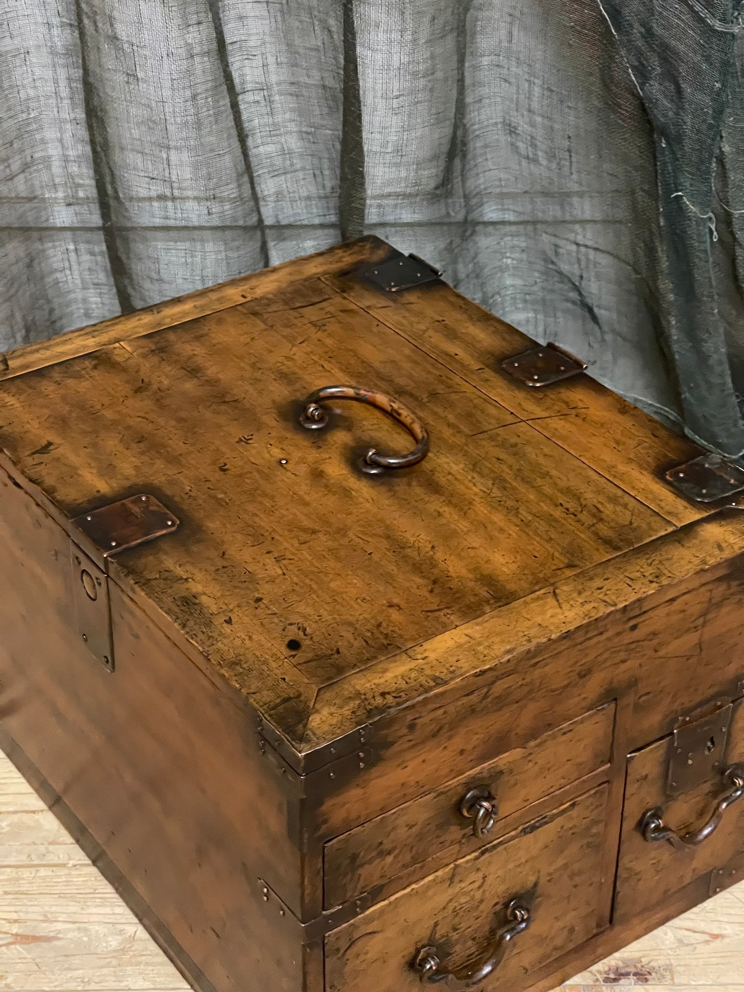 Antique Signed Japanese Suzuri Bako, Calligraphy Box - Cypress | Meiji, 1900