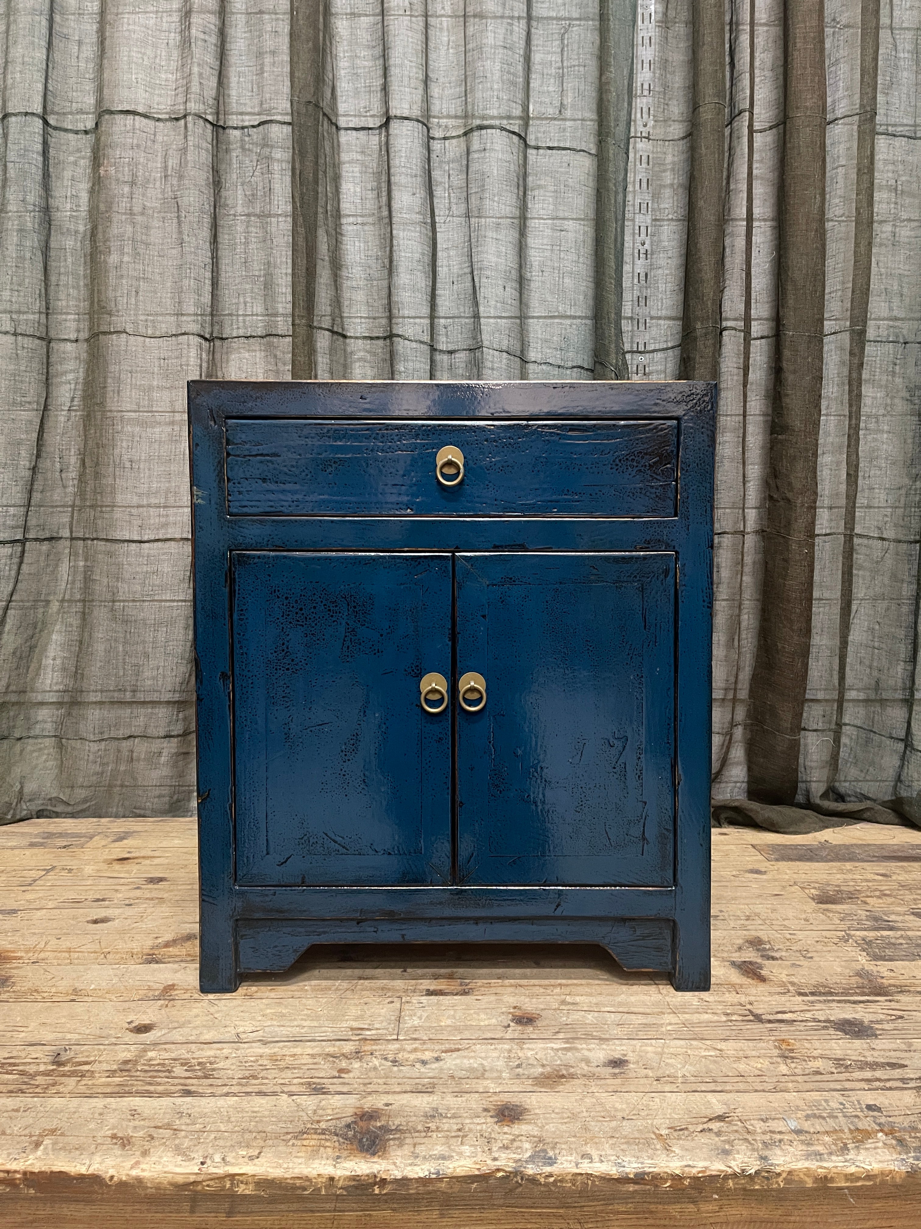 Provincial Style Chinese Lacquered Side Cabinet