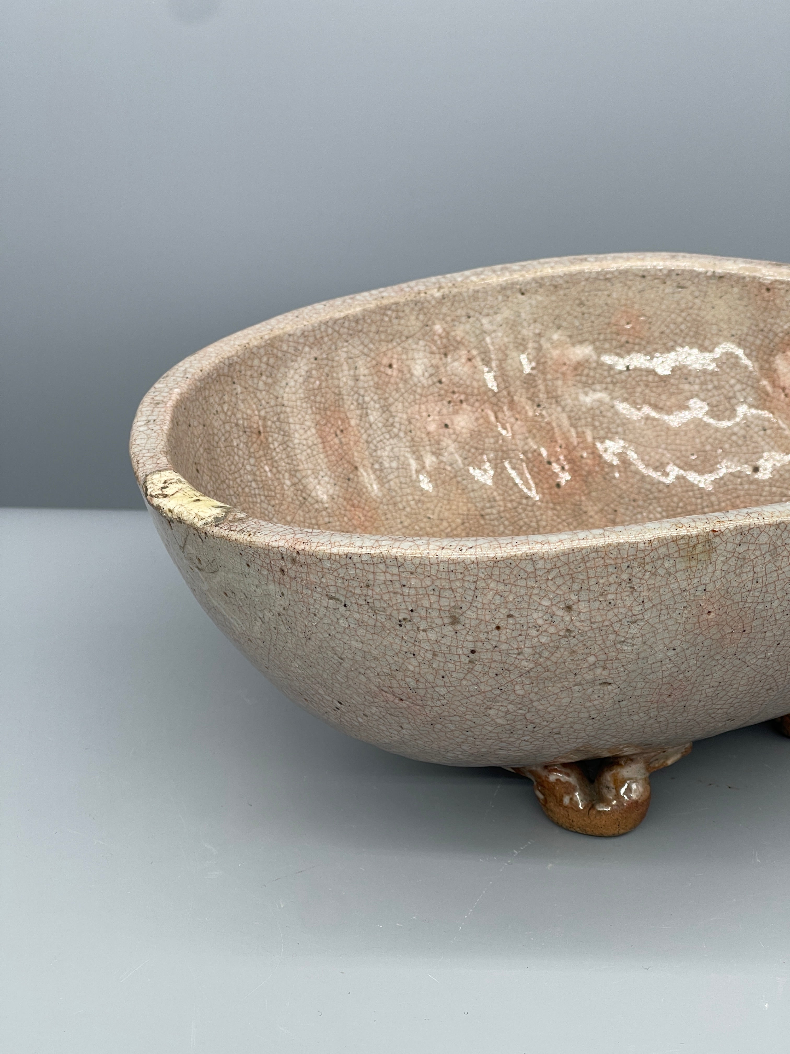 Vintage Japanese Hagi-Ware Serving Bowl