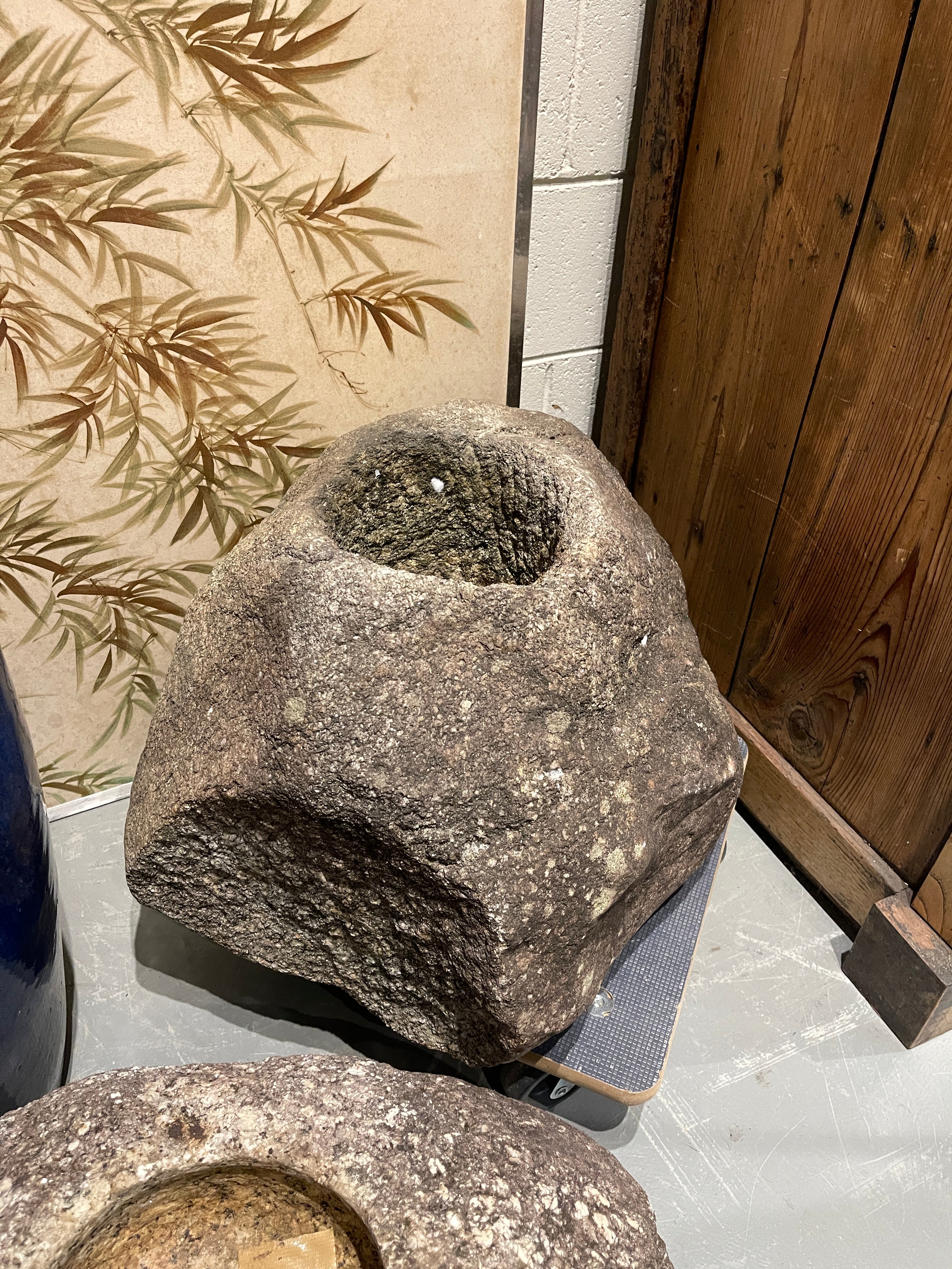 Japanese Chozubachi, Stone Water Basin - Granite | Meiji