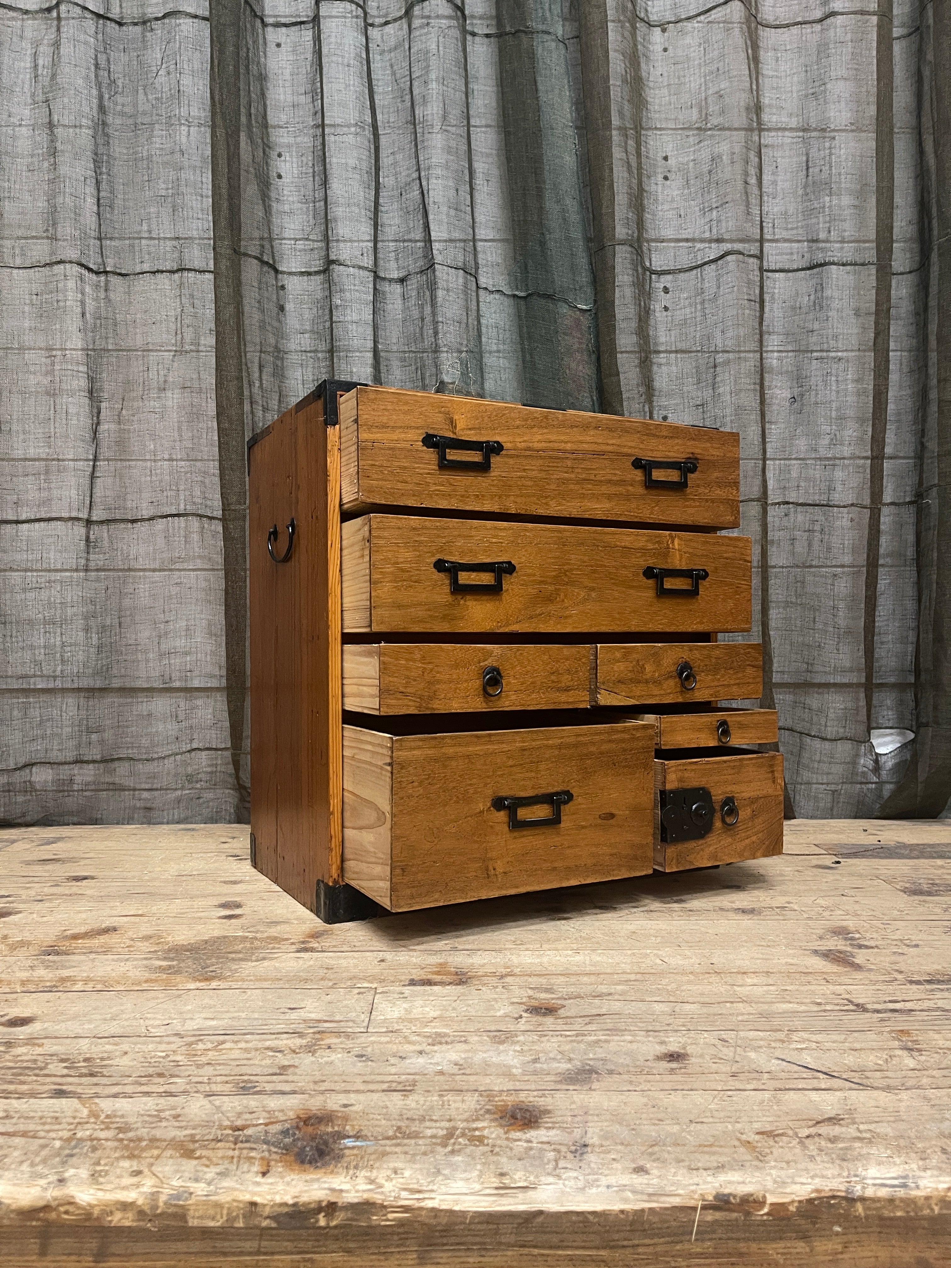 Ko Dansu, Japanese Side Cabinet - Cypress & Paulownia | Taisho, 1920's