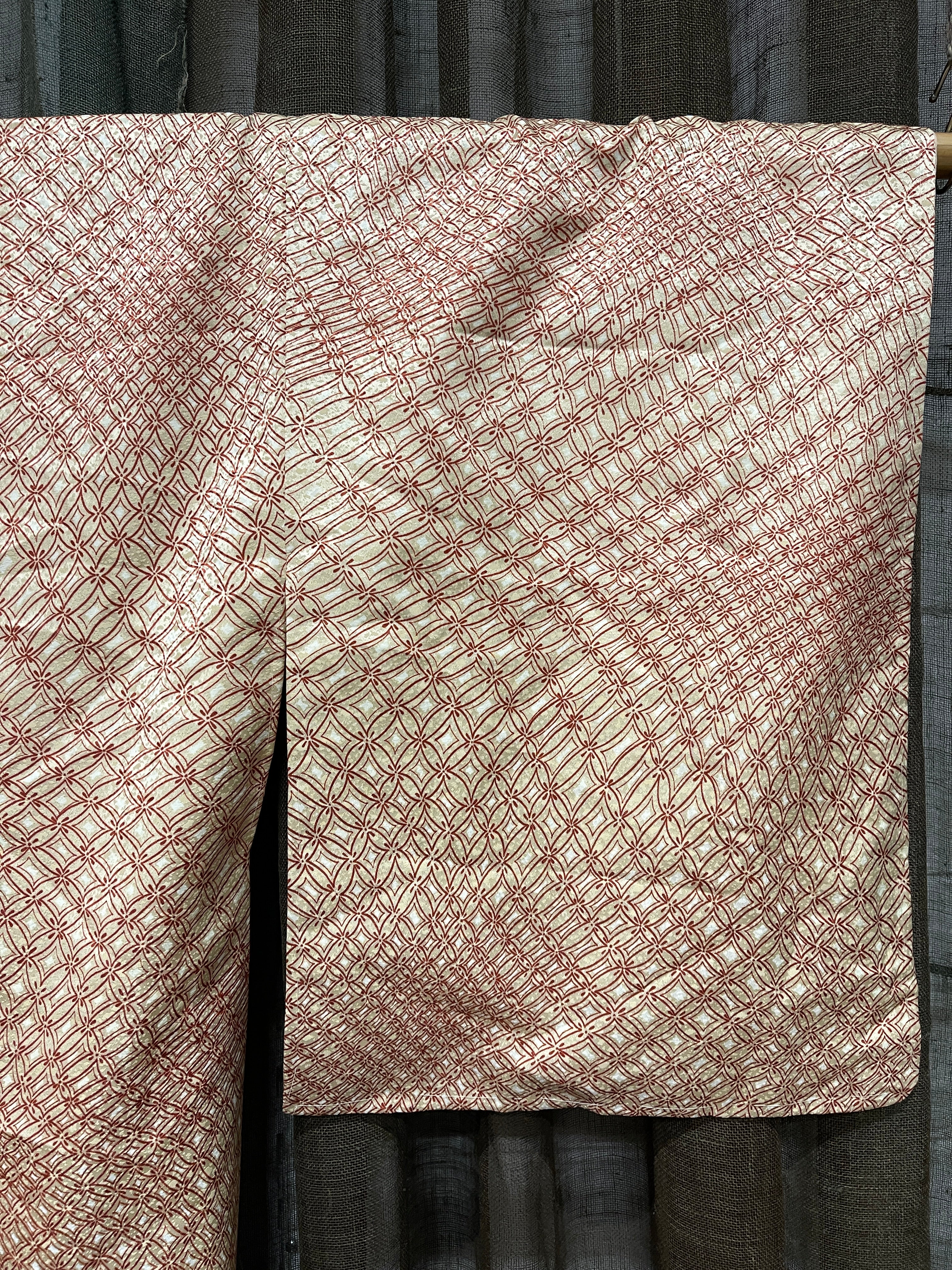 Vintage Japanese Kimono | Geometric Lattice Pattern