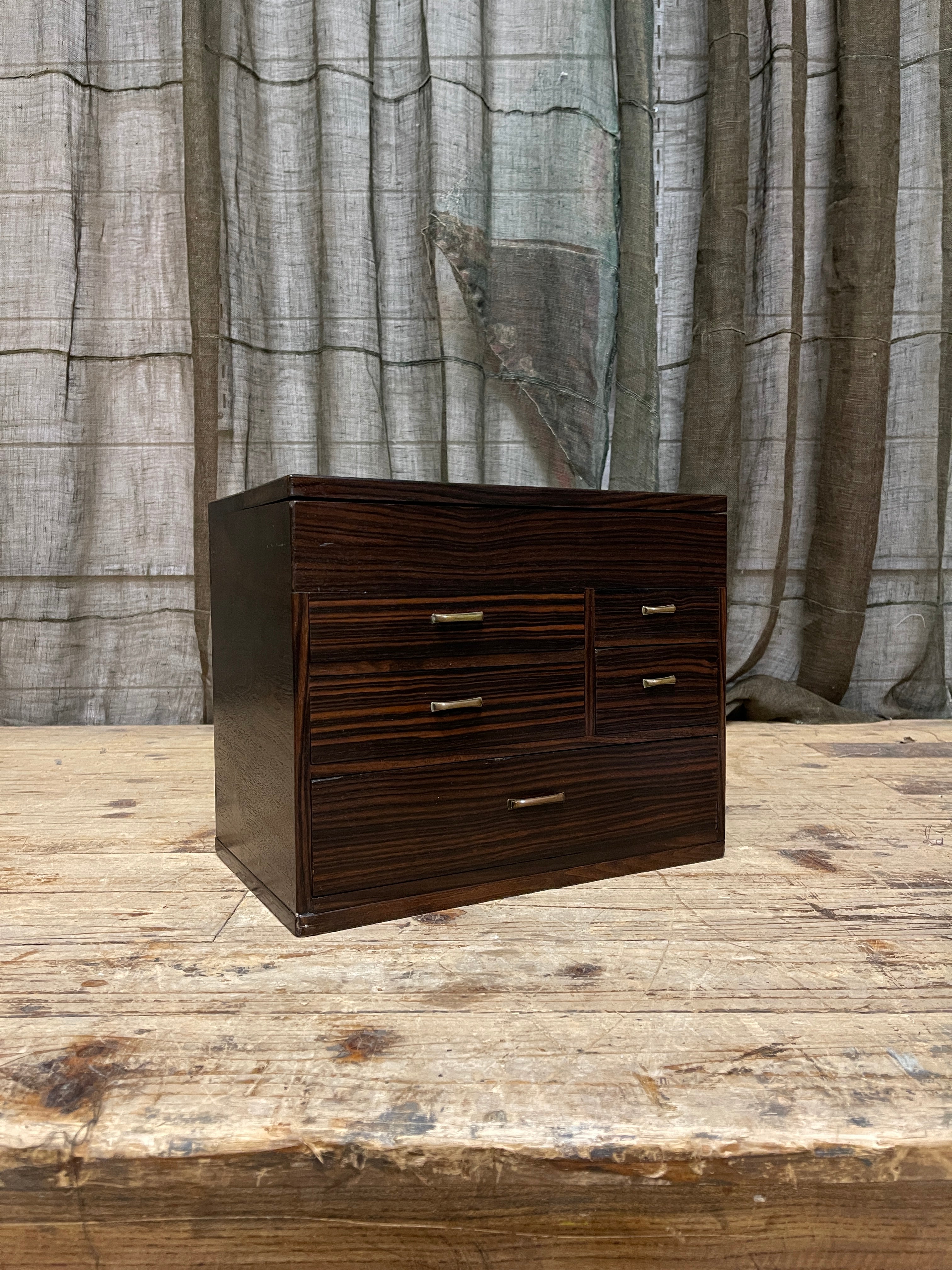 Vintage Japanese Sewing Box, Hari Bako - Rosewood | 1950's