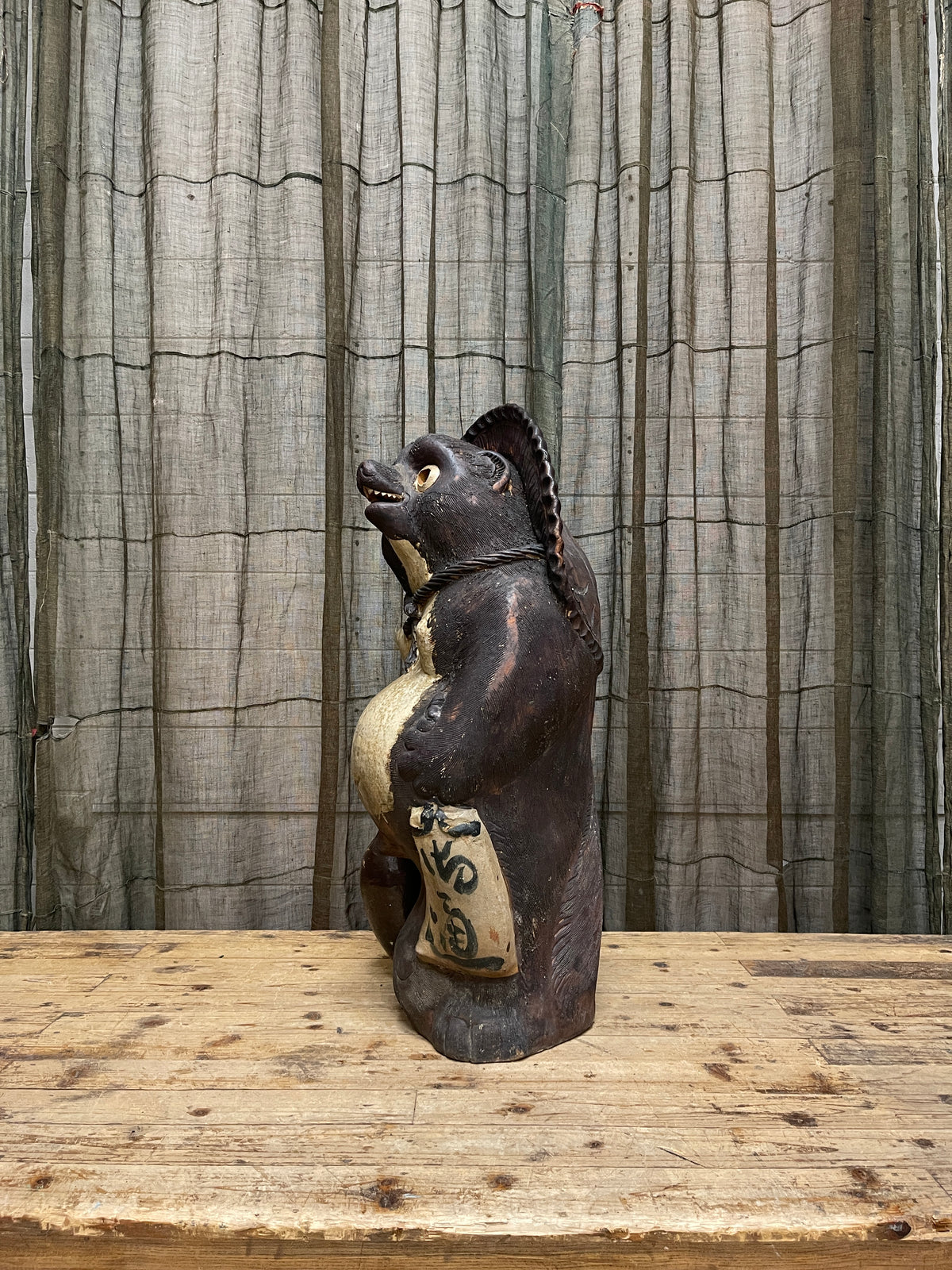 Vintage Japanese Ceramic Tanuki Statue | Large