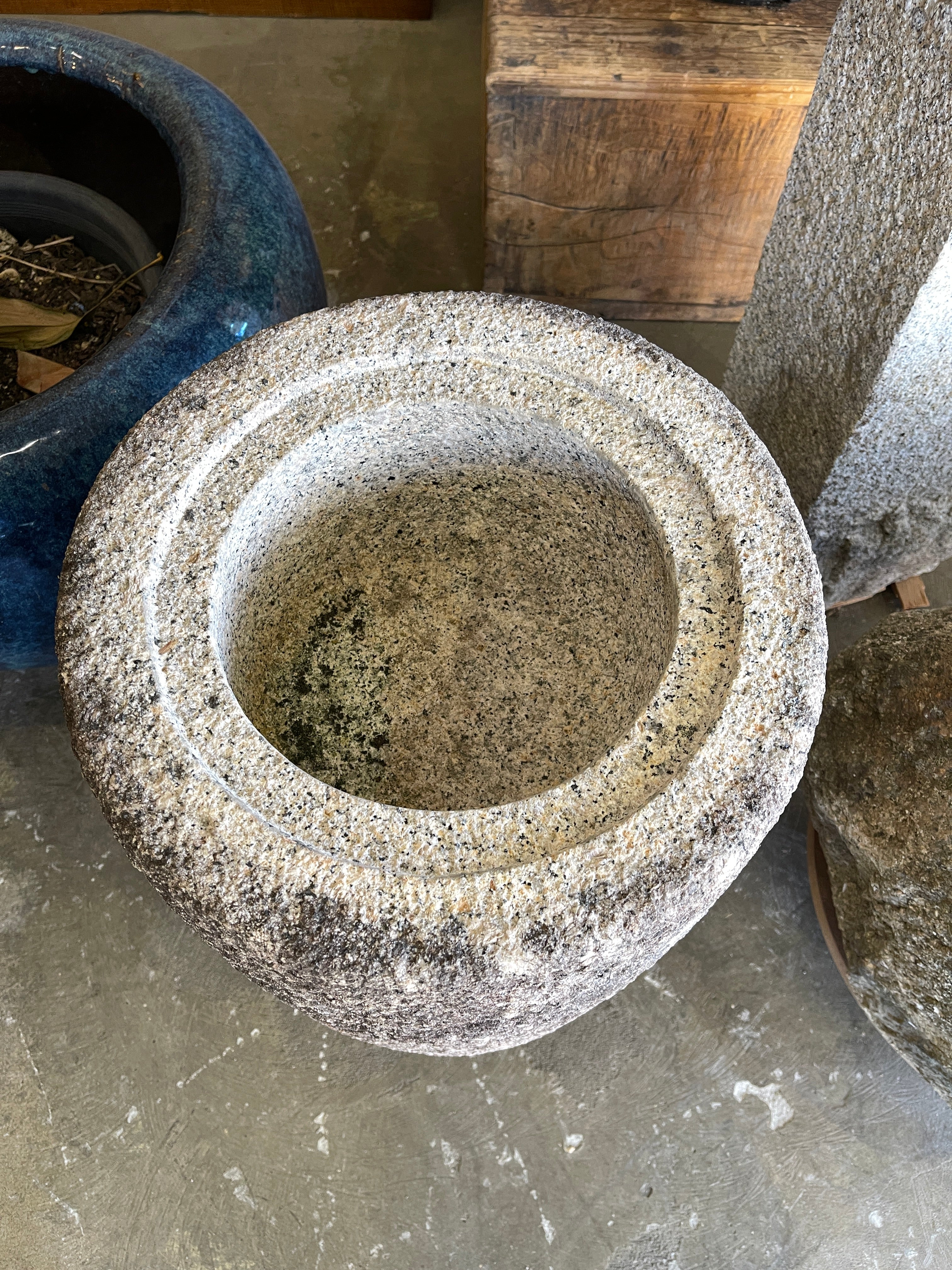 Japanese Chozubachi, Stone Water Basin - Granite | Meiji