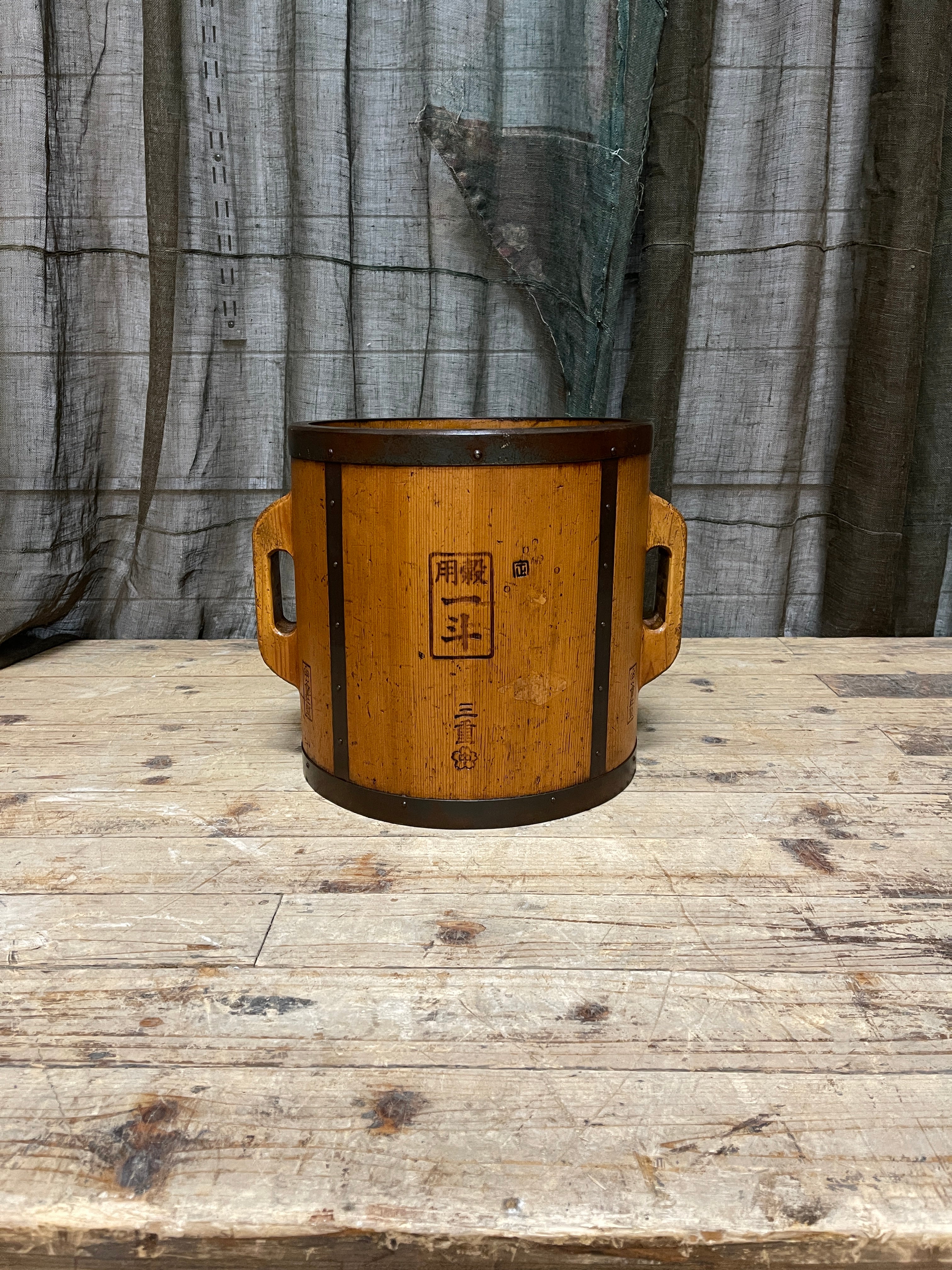 Tomasu, Antique Japanese Rice Measure Bucket