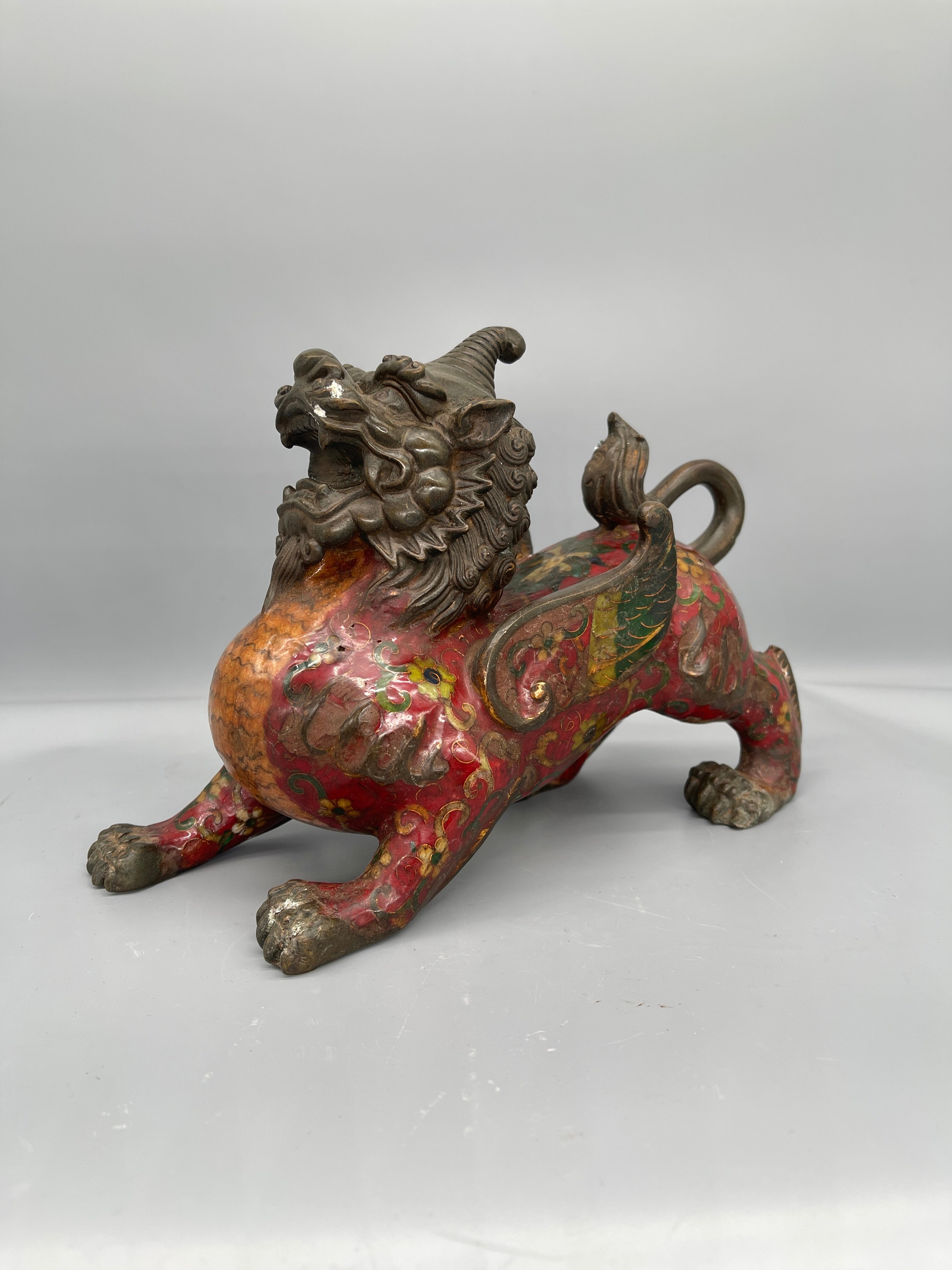 Pair of Chinese Cloisonne Foo Dogs