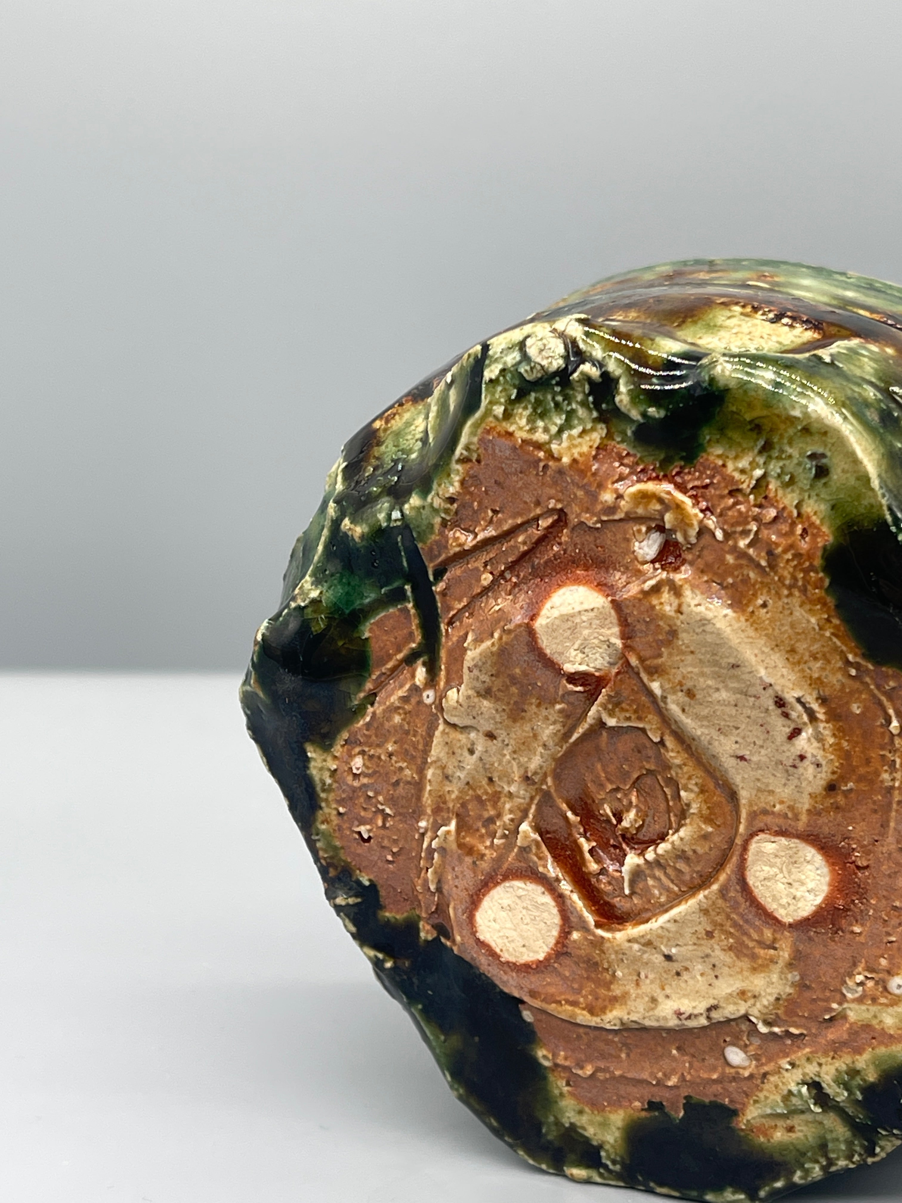 Vintage Japanese Chawan, Tea Bowl - Oribe Glaze