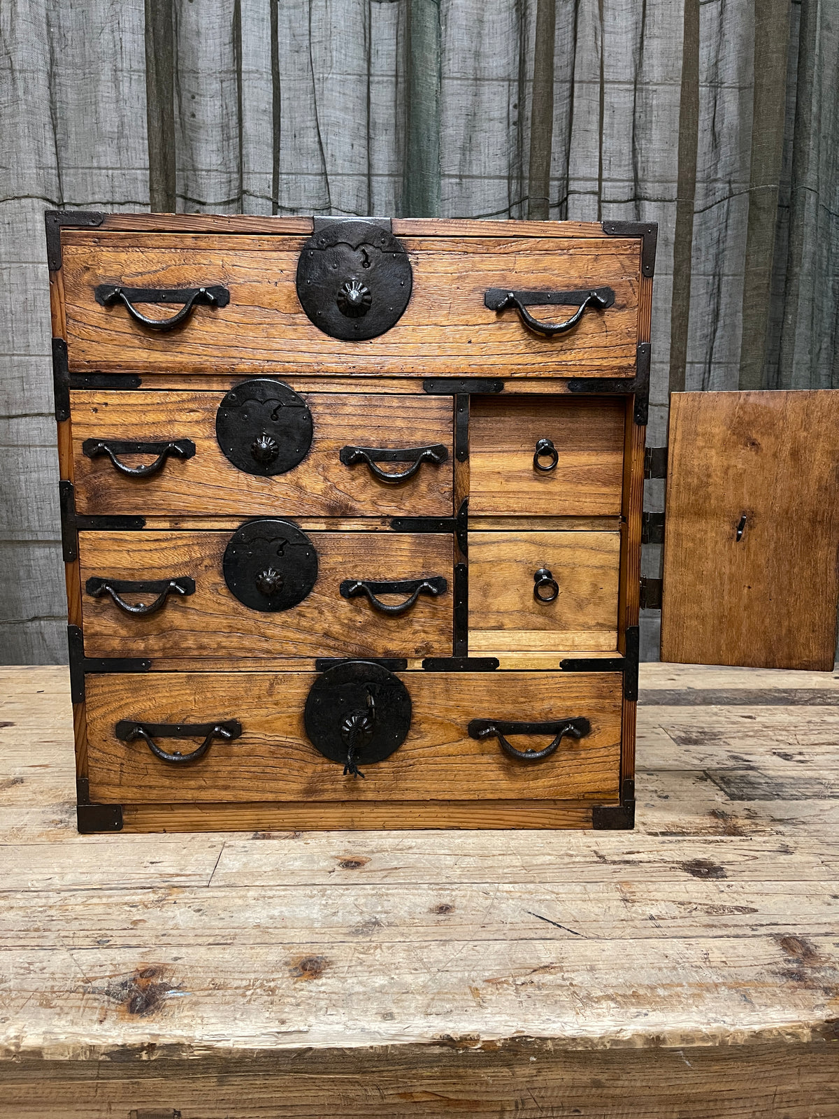 Ko Dansu, Antique Japanese Side Cabinet - Cedar & Paulownia