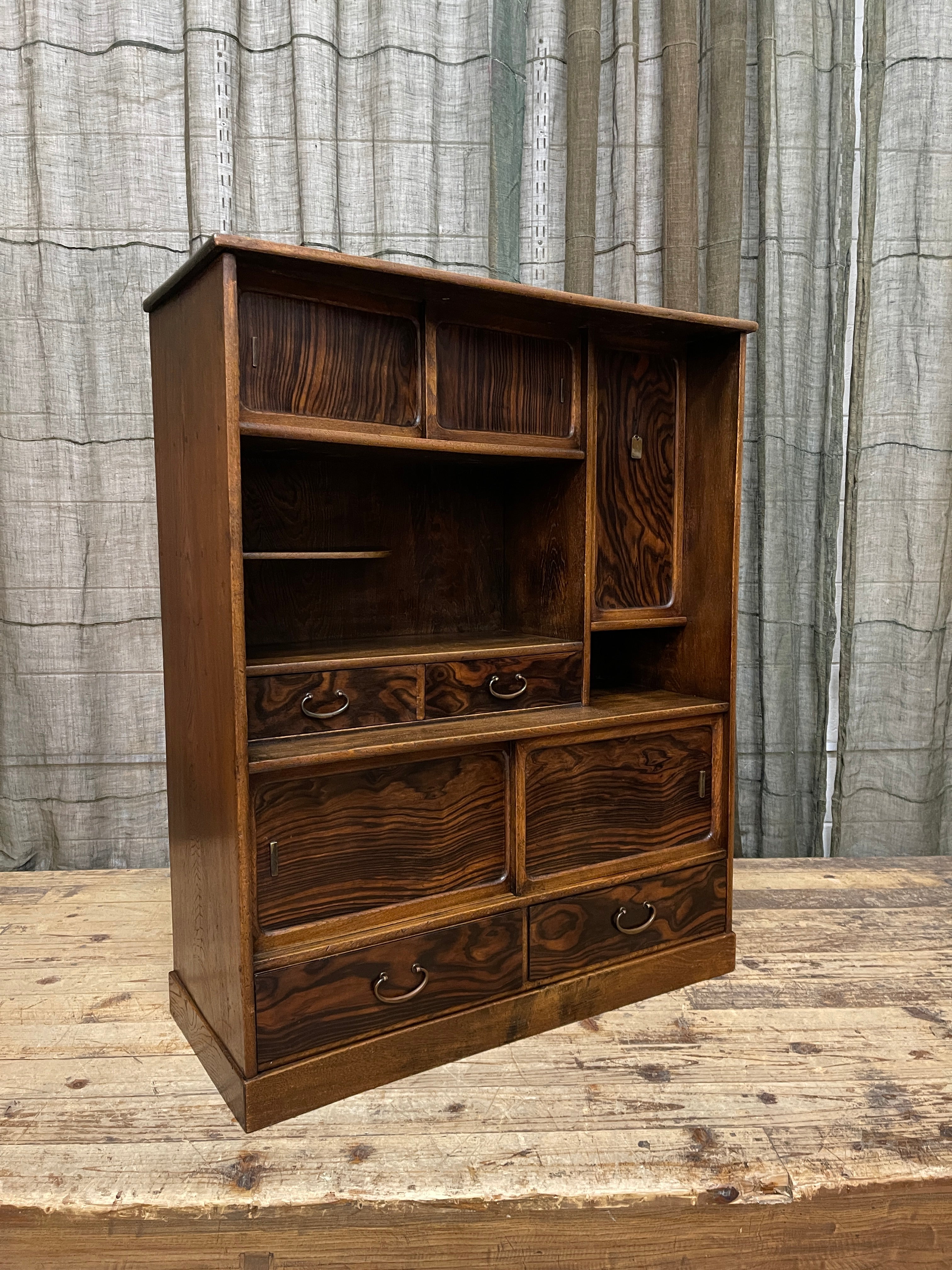 Cha Dana, Japanese Tea Cabinet - Elm & Persimmon | Midcentury