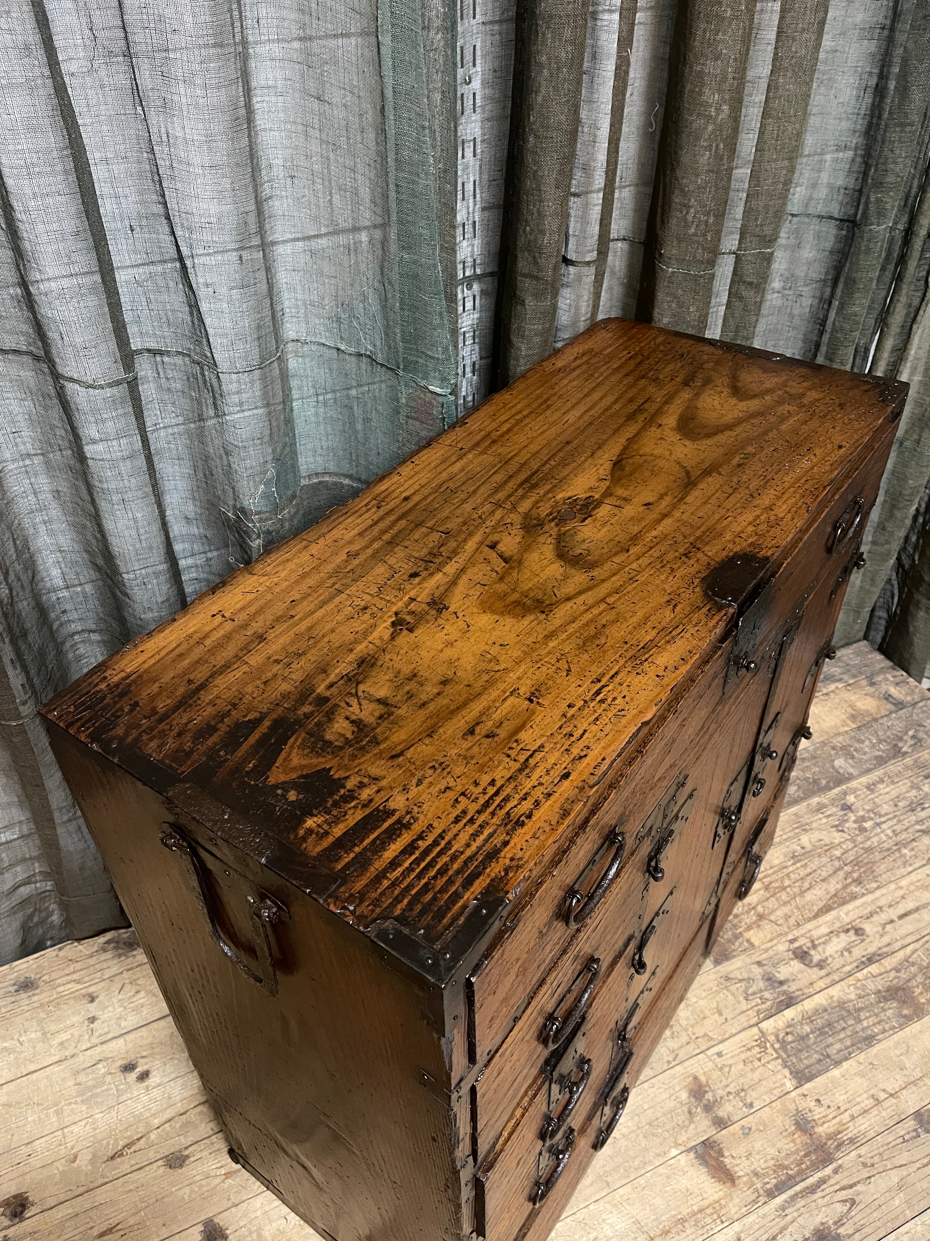 Antique Japanese Choba Dansu, Merchant’s Chest – Cypress & Paulownia | Edo, Mid 1800's