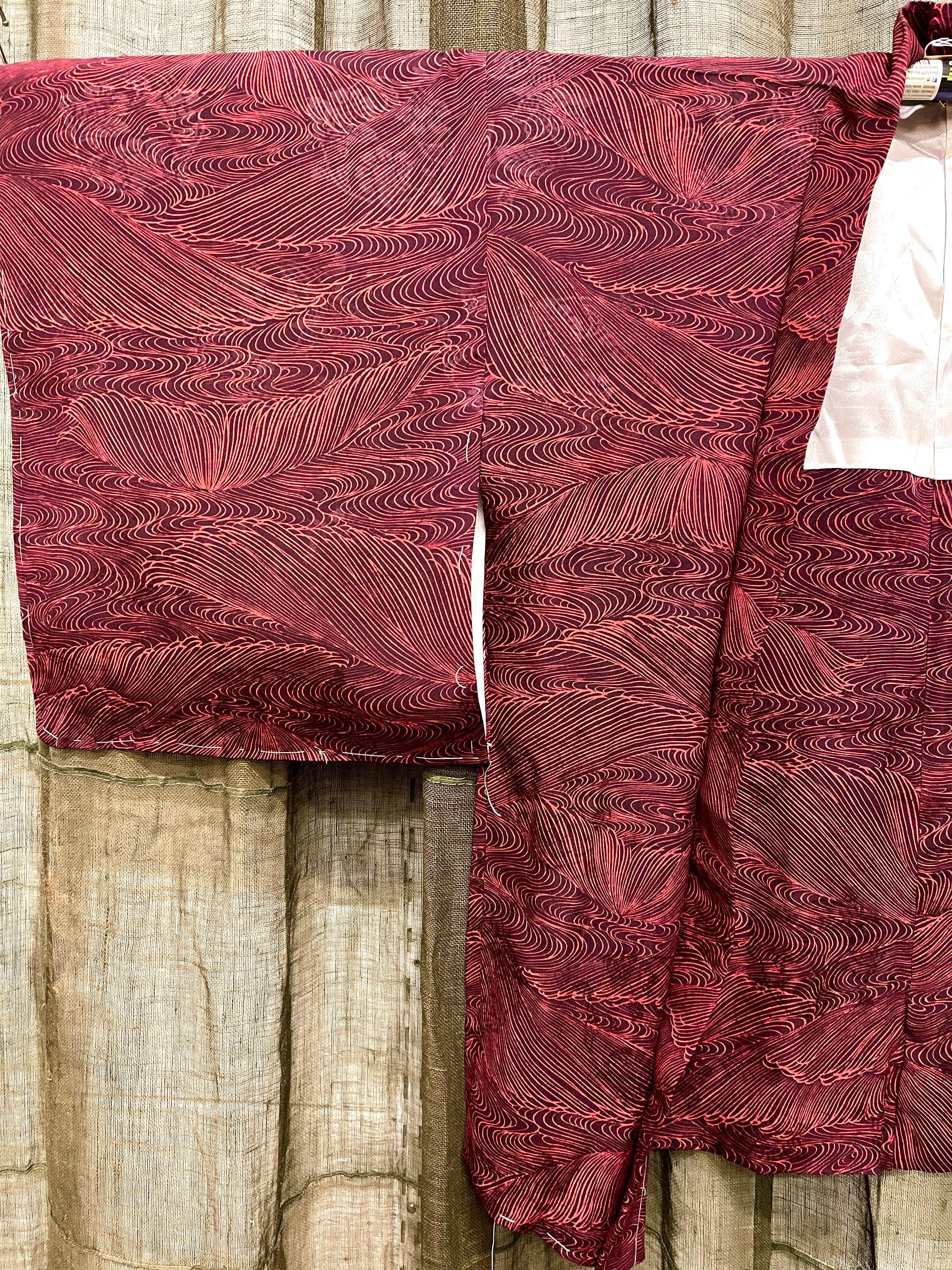 Japanese Haori-Kimono Jacket - Soft Drape, Wave Pattern