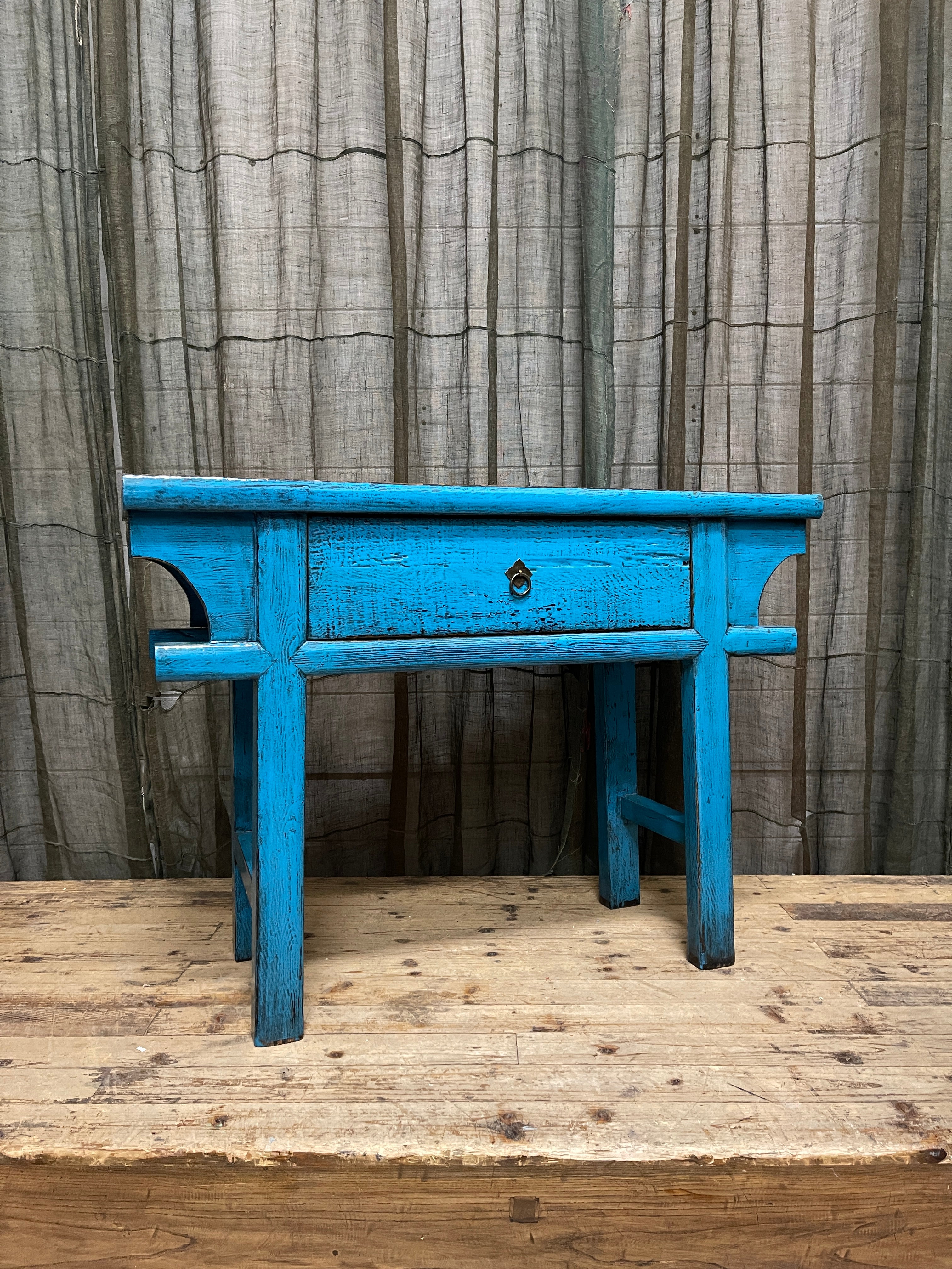 Chinese Blue Lacquered Hall Table