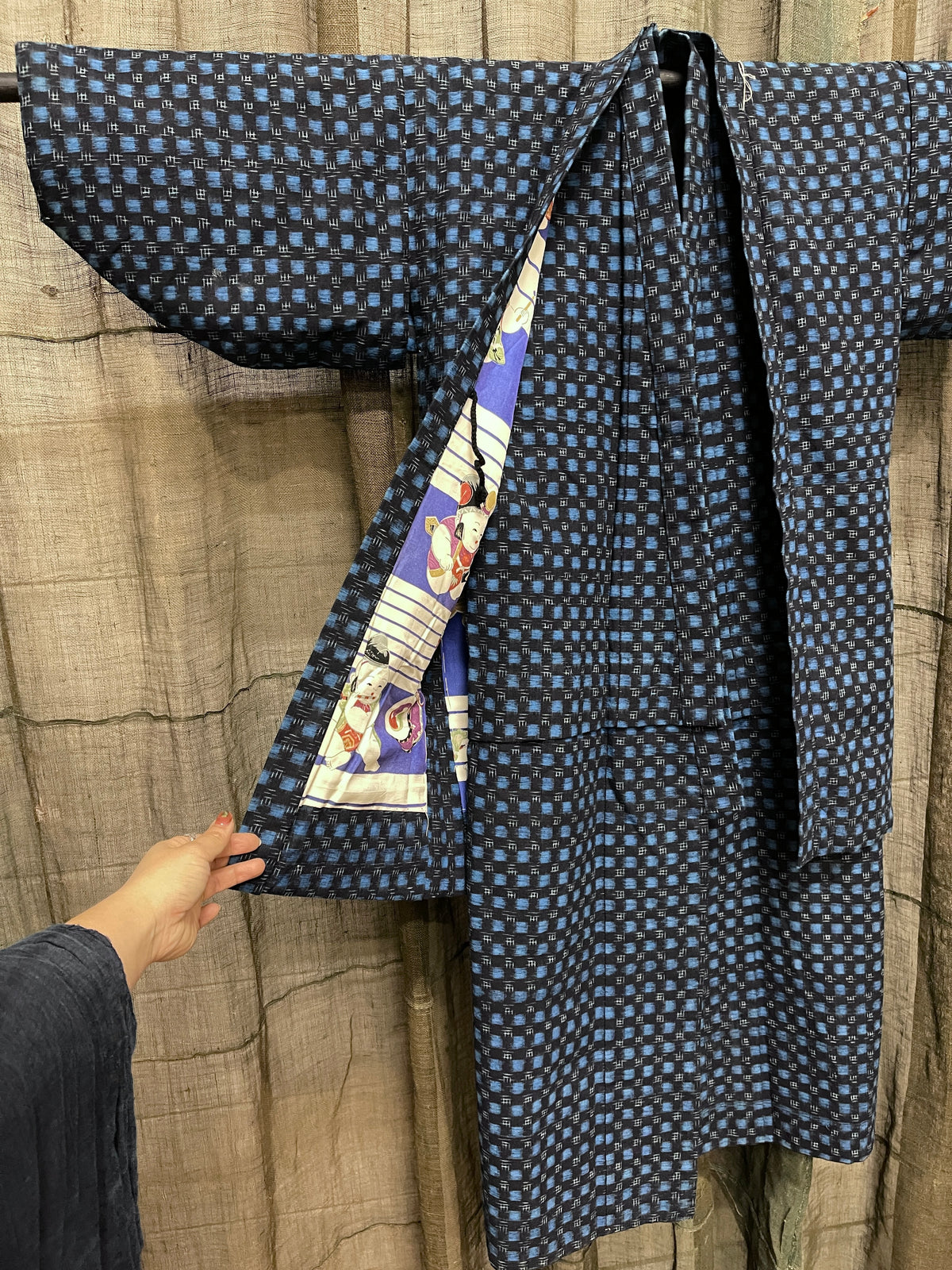 Vintage Japanese Kasuri Cotton Children Kimono | Ensemble