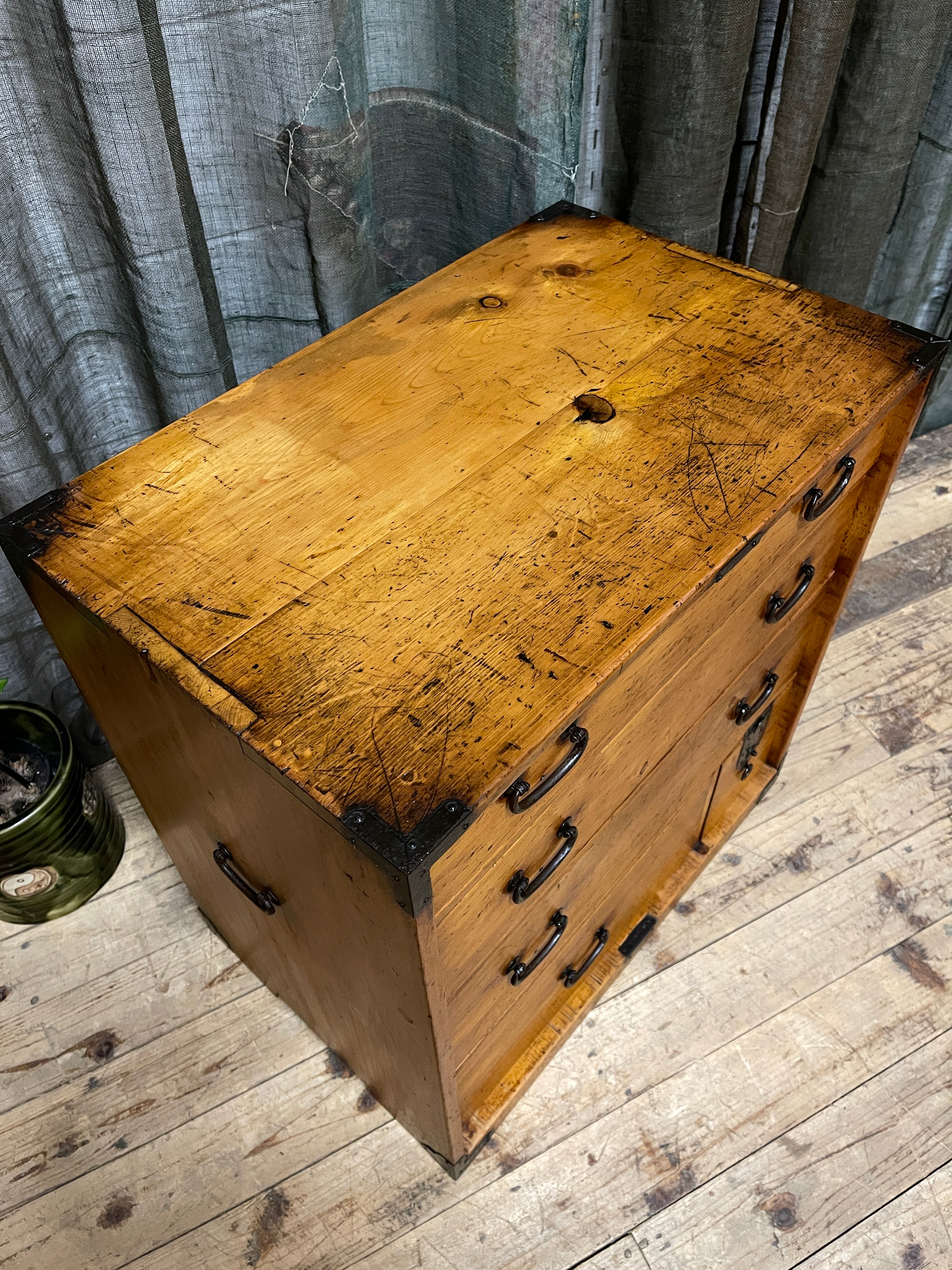 Ko Dansu, Japanese Side Cabinet - Cypress | 1880's