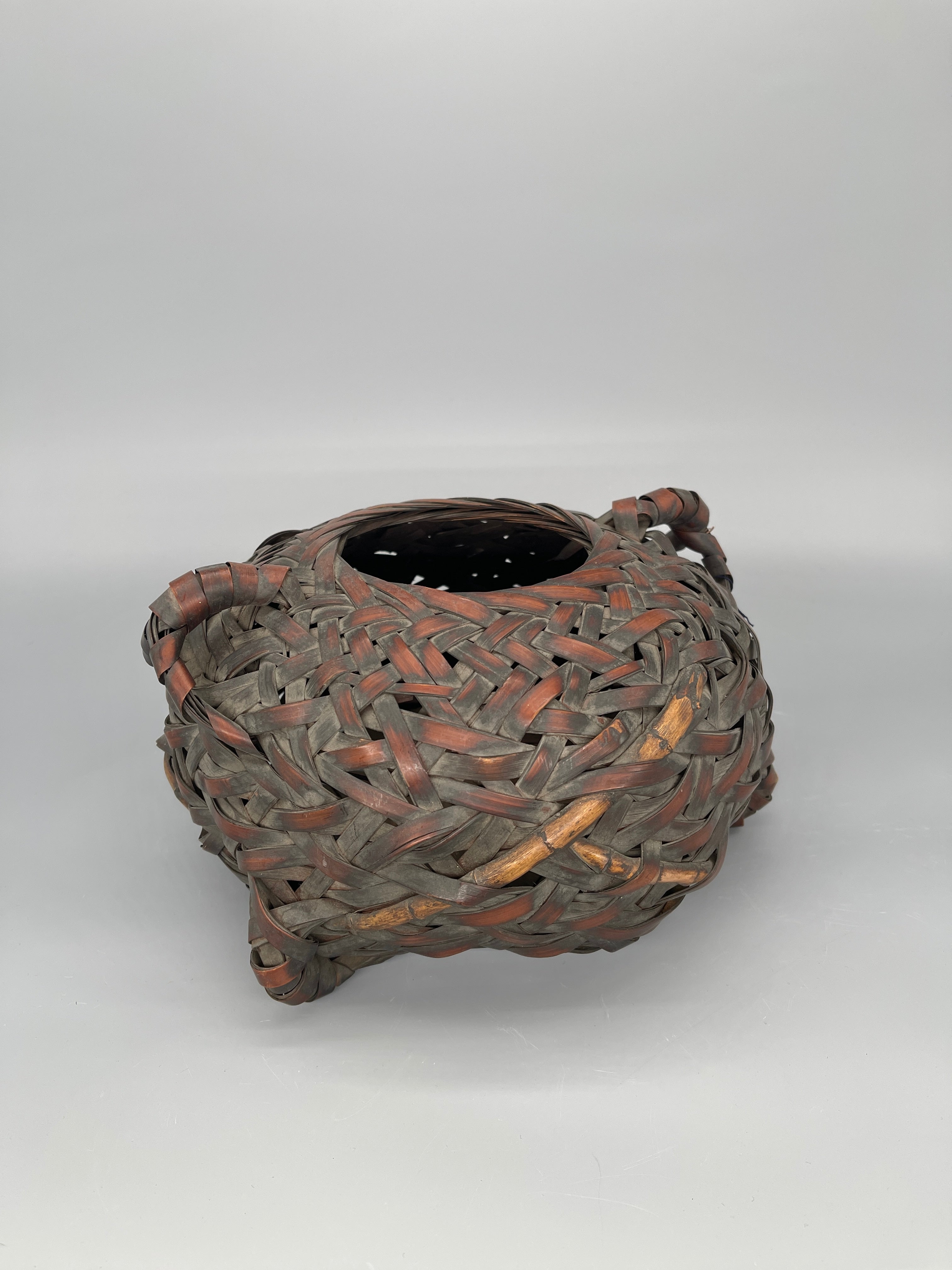 Vintage Japanese Woven Bamboo Ikebana Basket