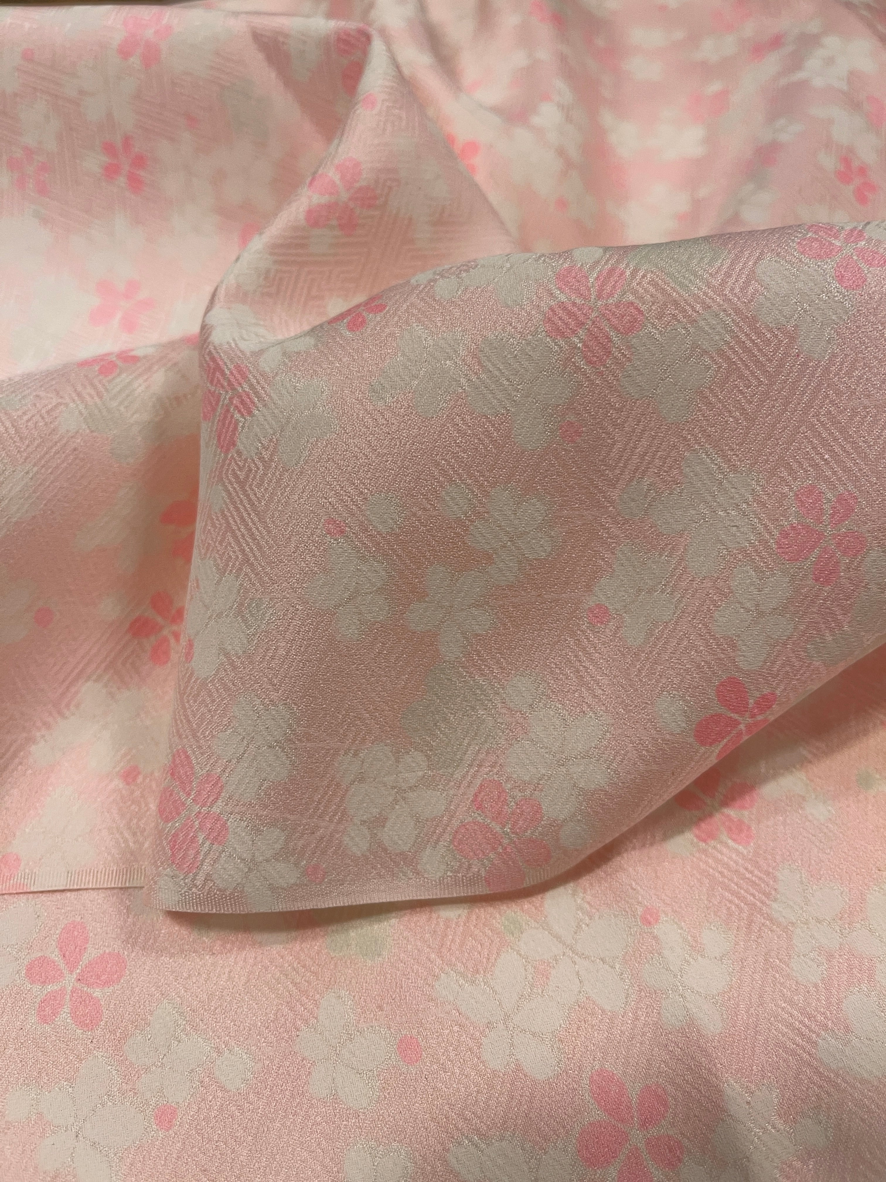 Japanese Pink Silk with Blossoms