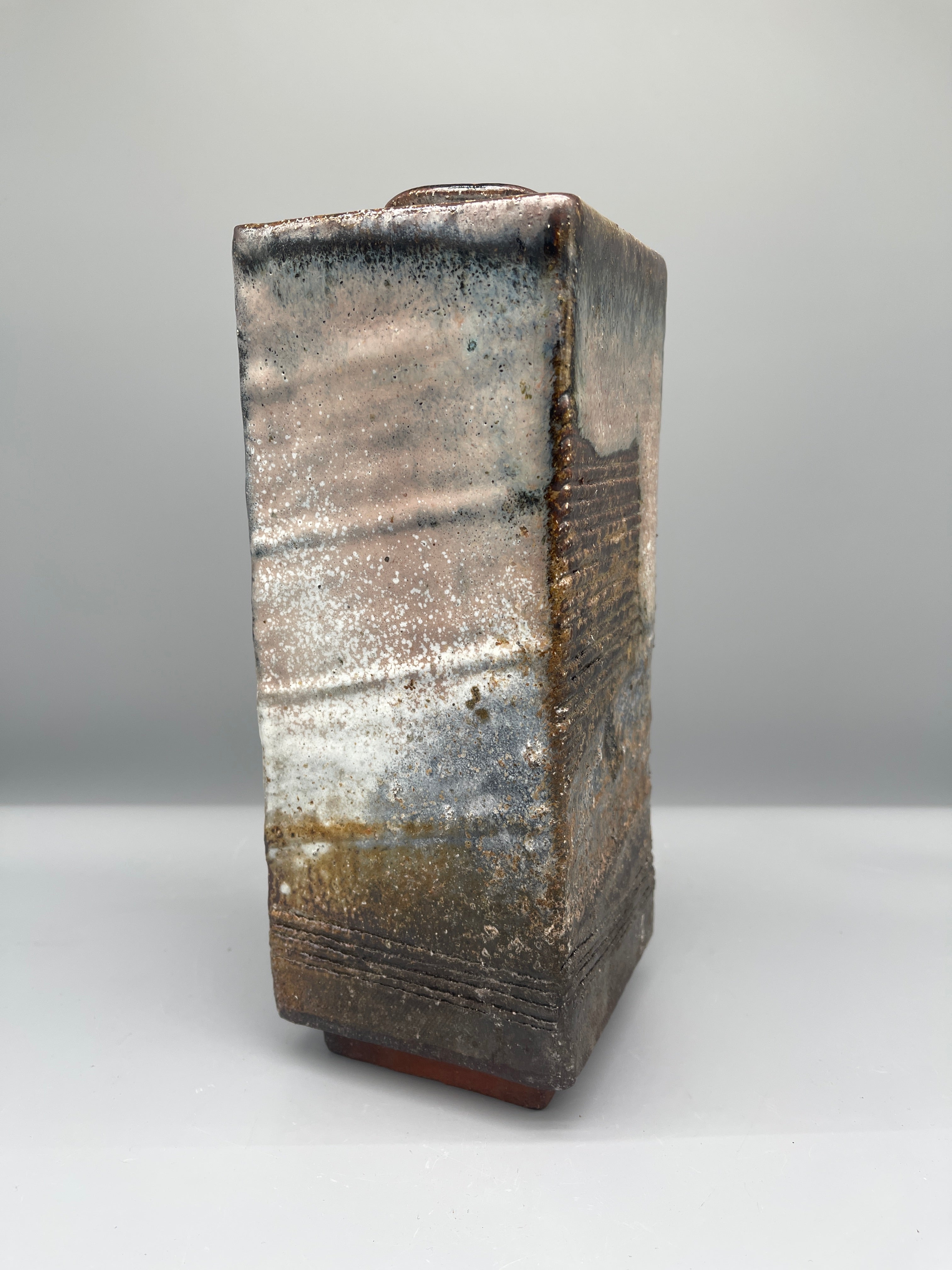 Vintage Japanese Ikebana Vase - Hagi Ware By Eiki Shosai