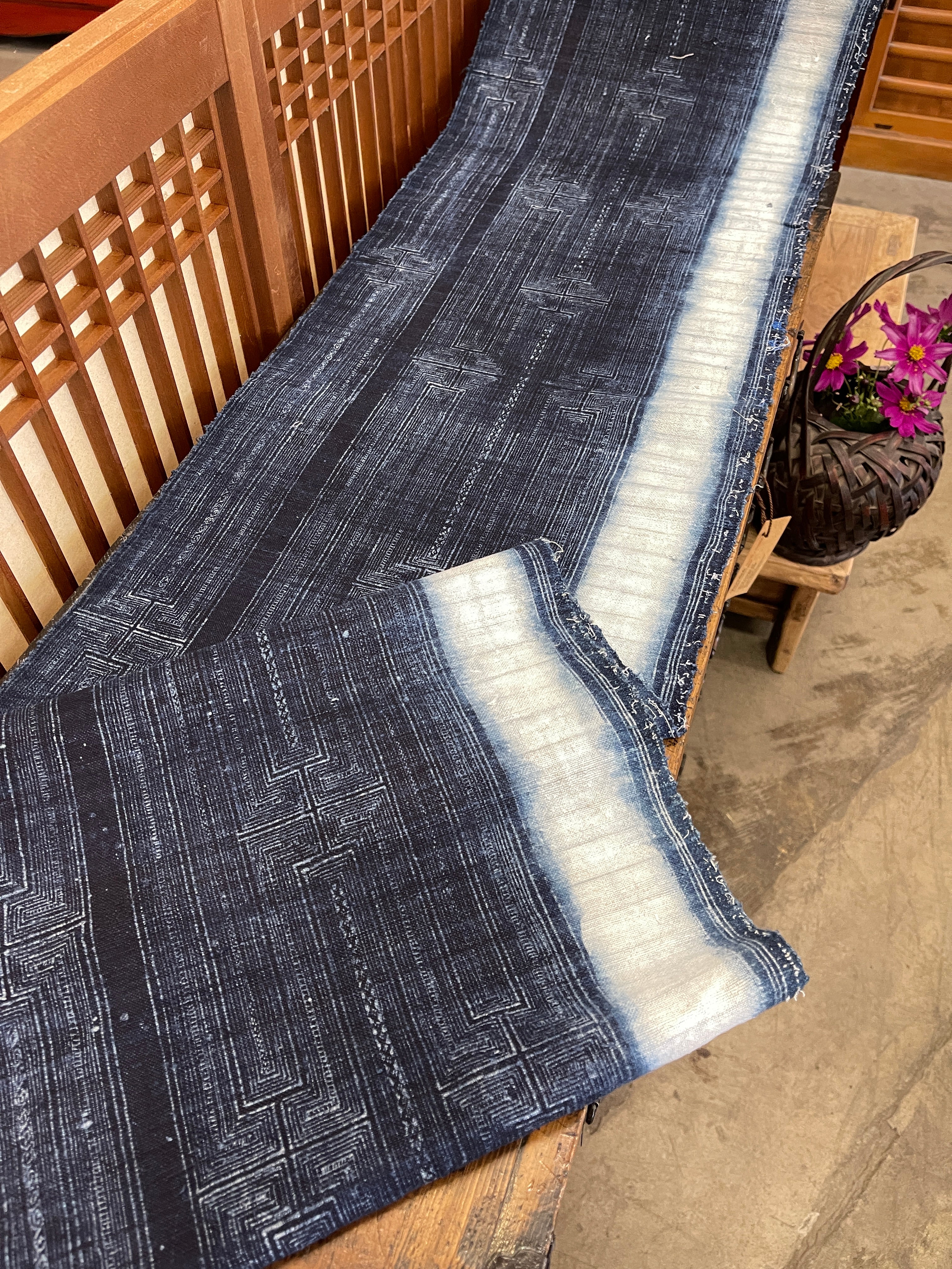 Vintage Hmong Hemp Indigo Batik