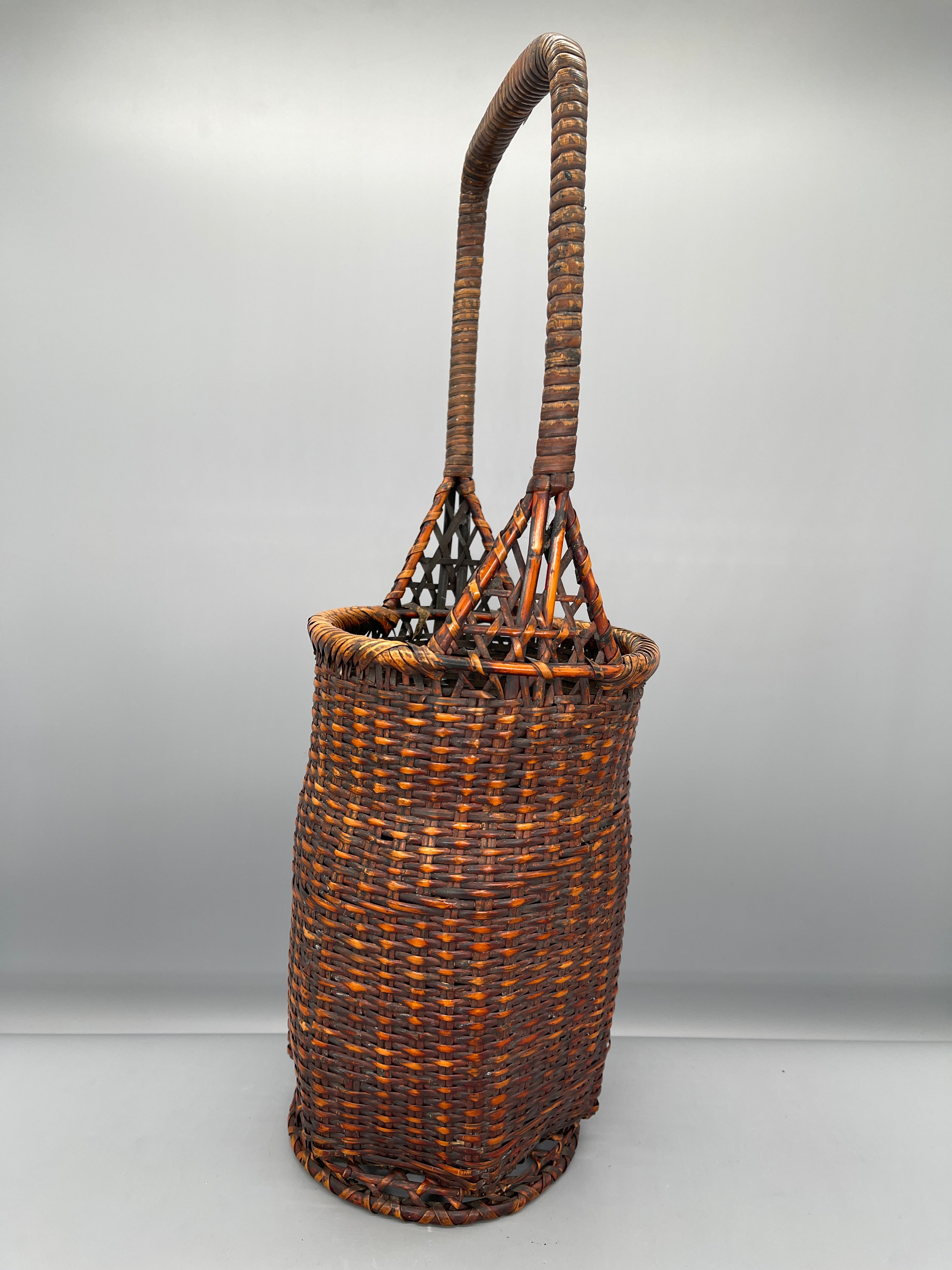 Vintage Japanese Woven Bamboo Ikebana Basket