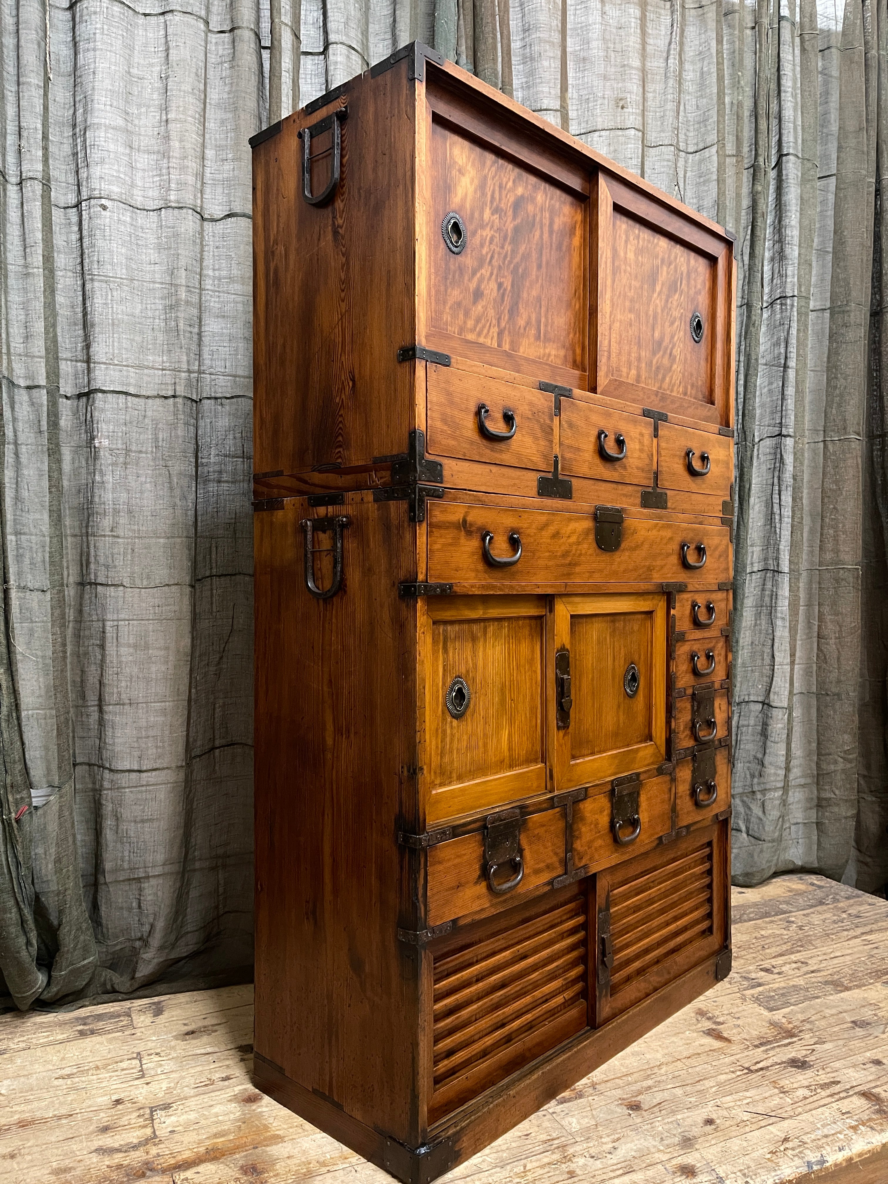 Japanese Choba Dansu, Merchant’s Chest From Osaka – Cedar & Cypress | Meiji