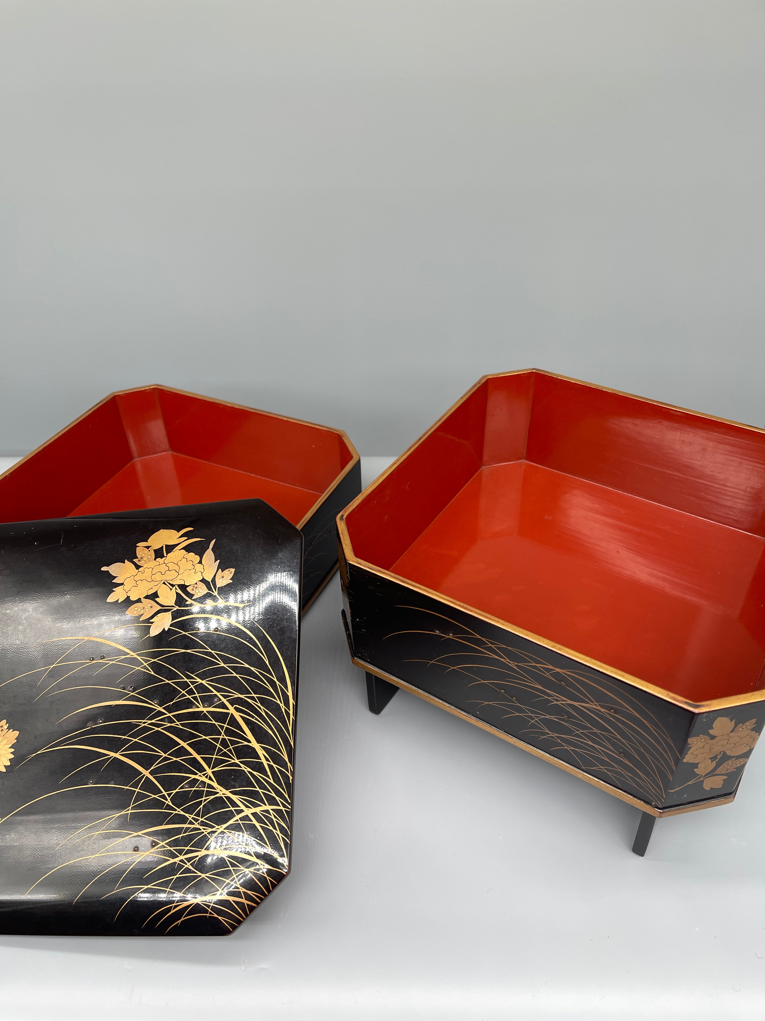 Antique Traditional Japanese Stacking Food Box - Jubako