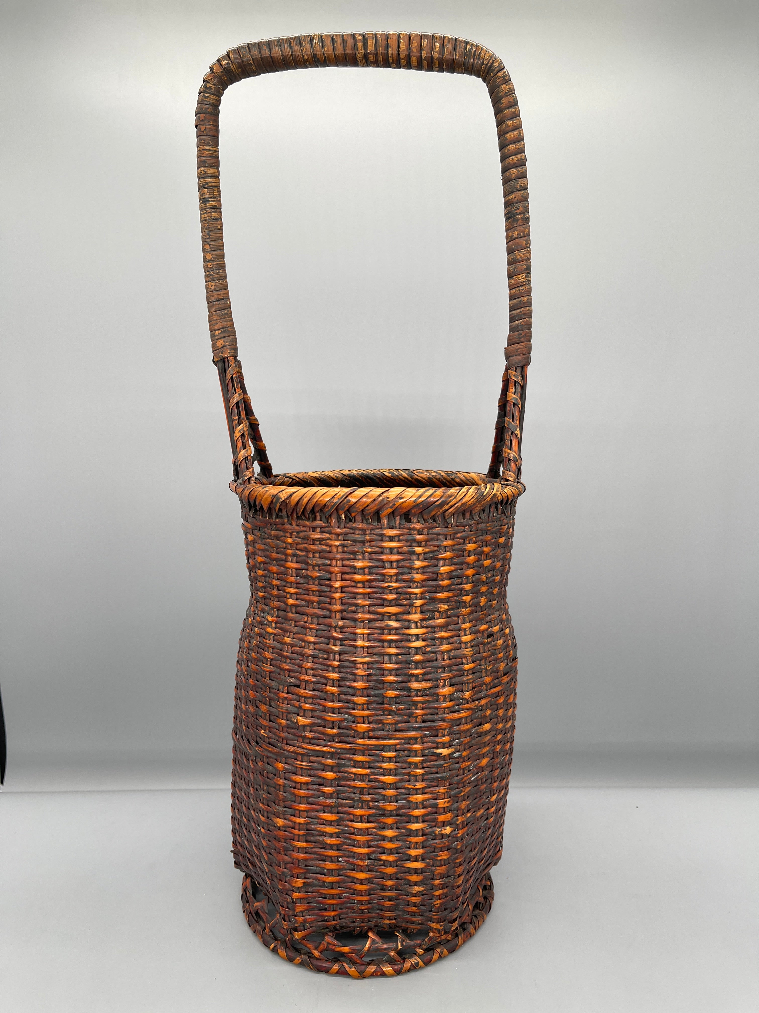 Vintage Japanese Woven Bamboo Ikebana Basket