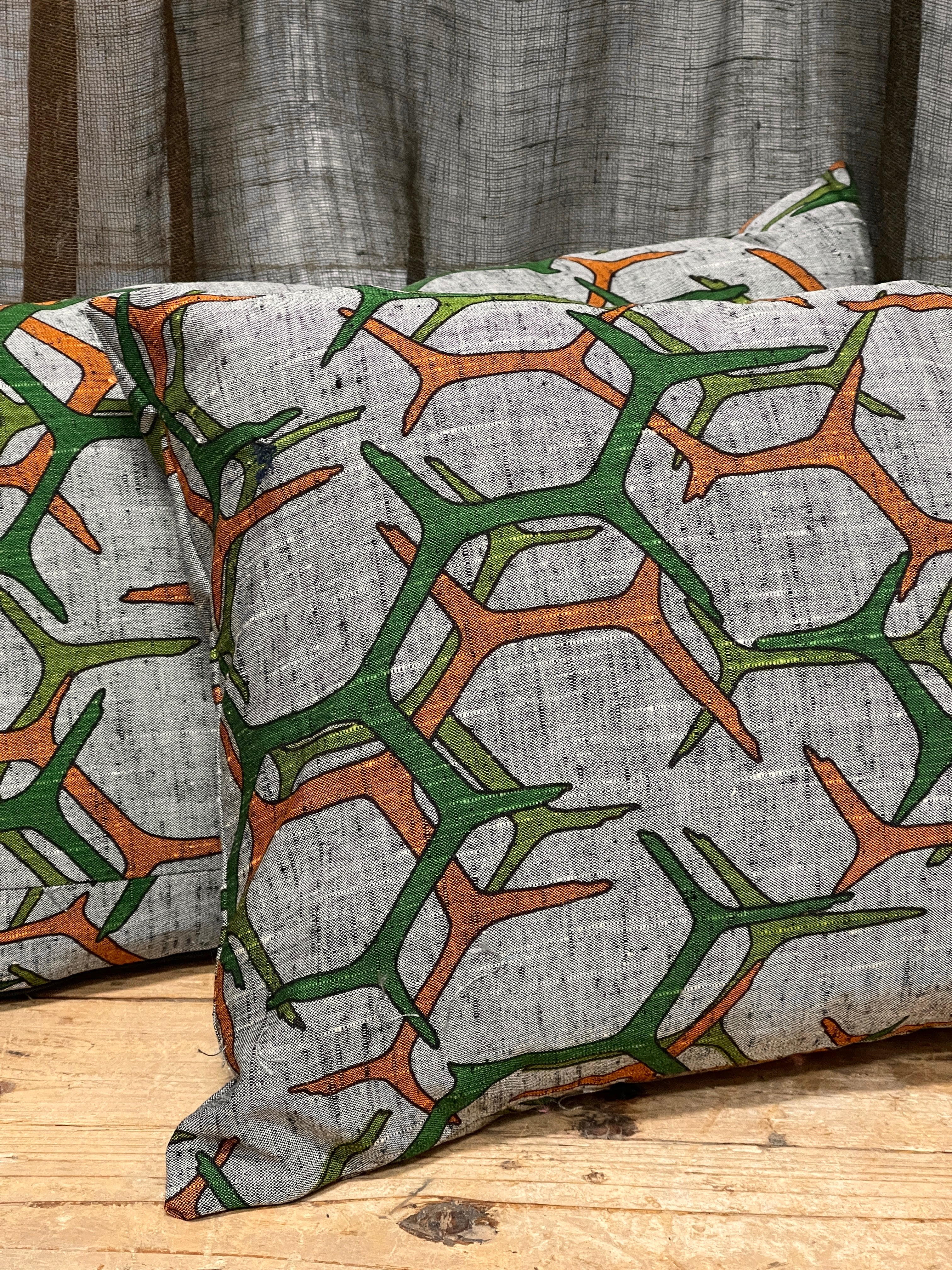 Rectangular Cushions Covered with Japanese Vintage Silk