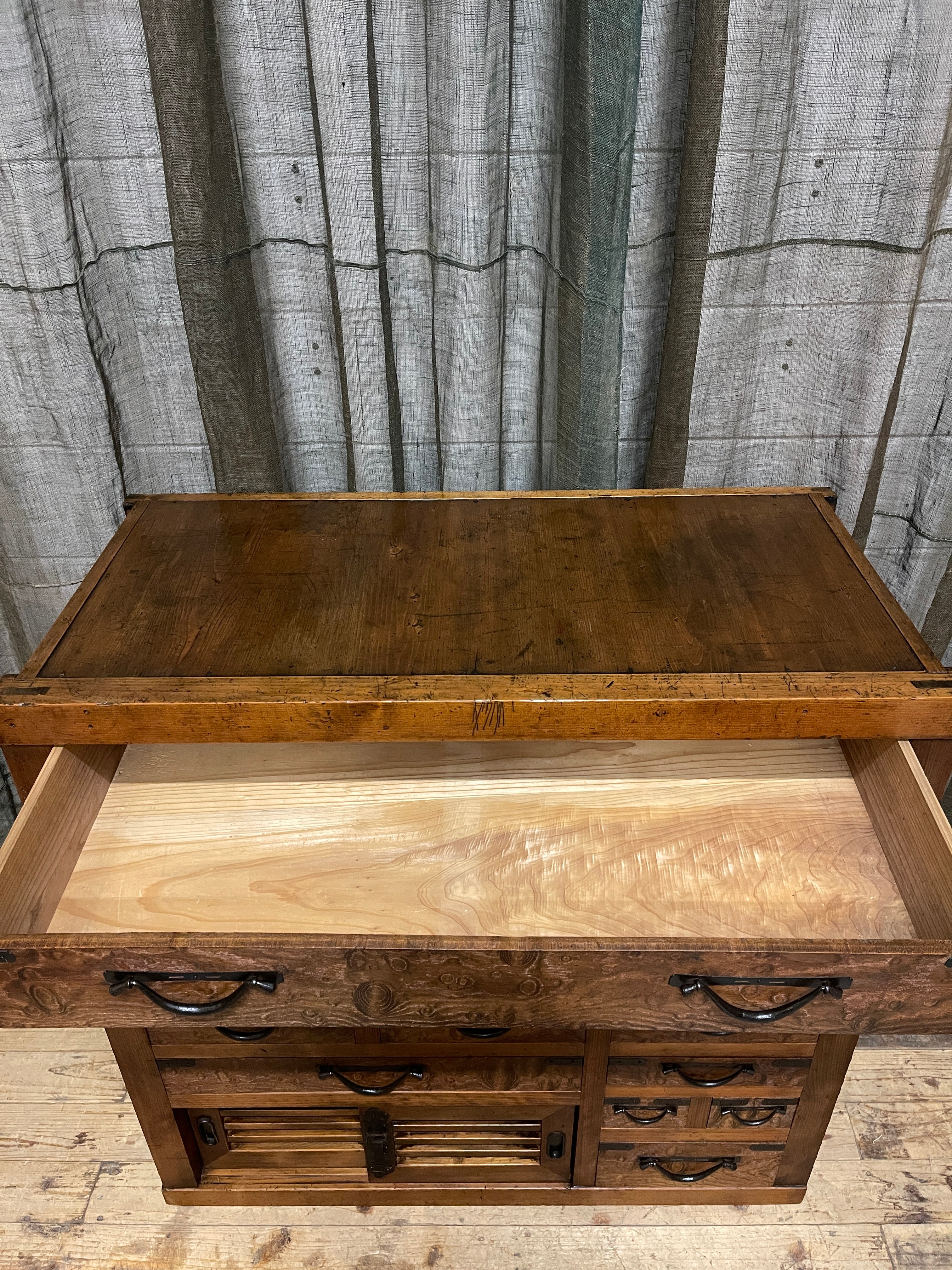 Antique Japanese Choba Dansu Merchants Cabinet - Cypress & Elm | Meiji