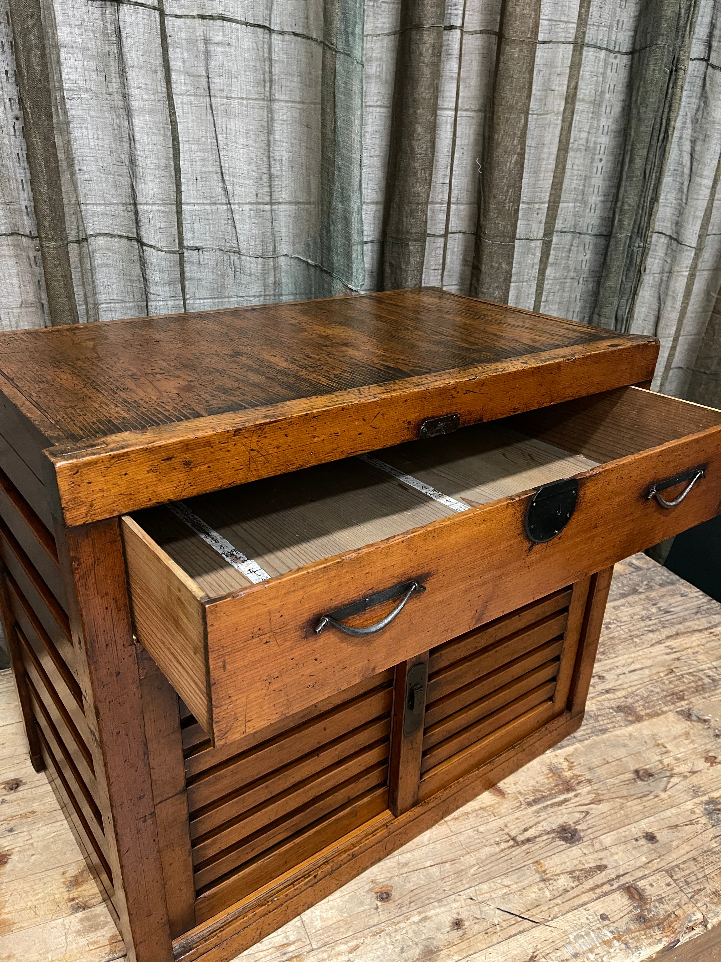 Japanese Folk Art Storage Cabinet - Cedar & Cypress | Meiji