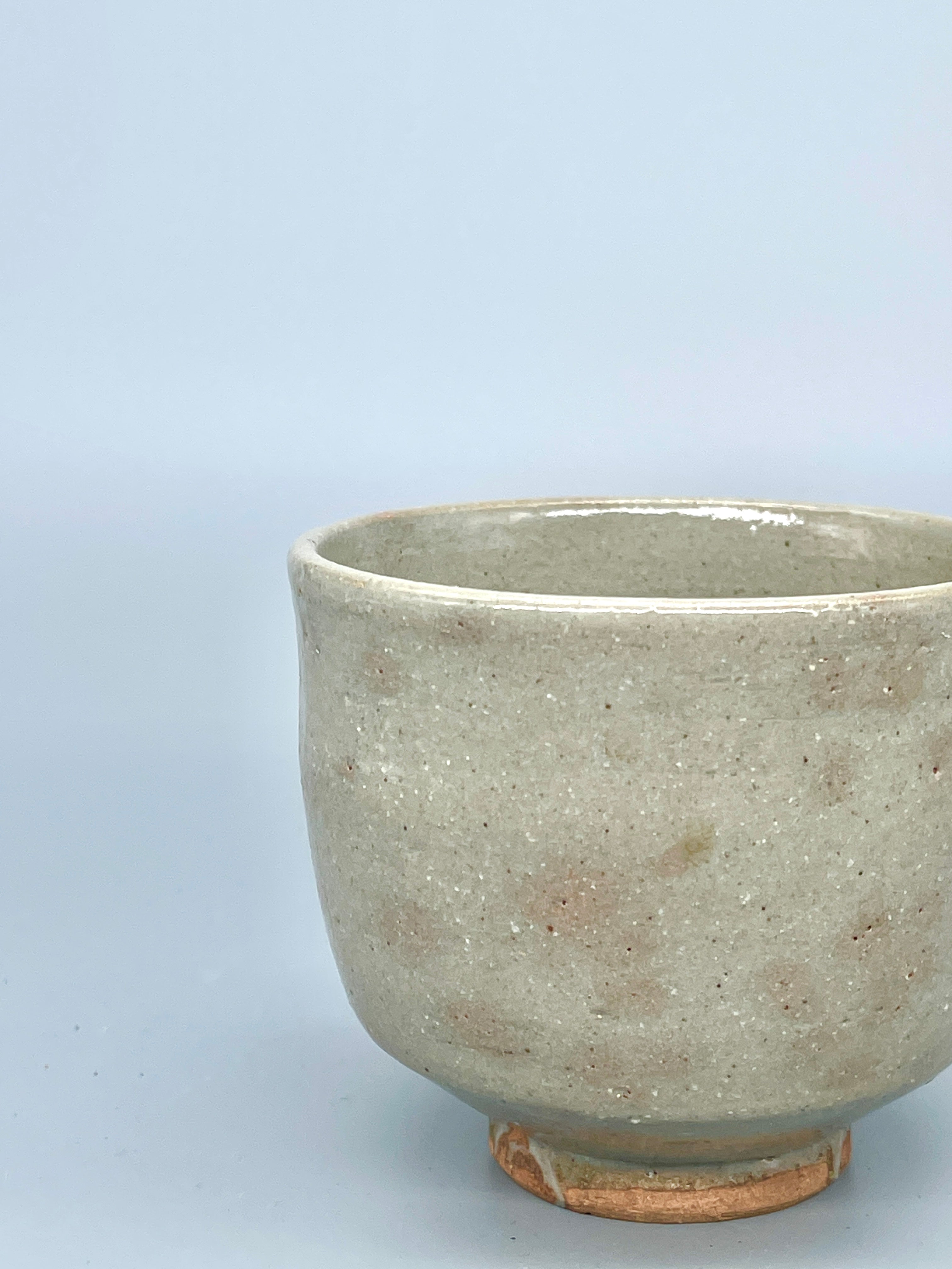 Vintage Japanese Matcha Bowl, Chawan - White Glaze, Spots