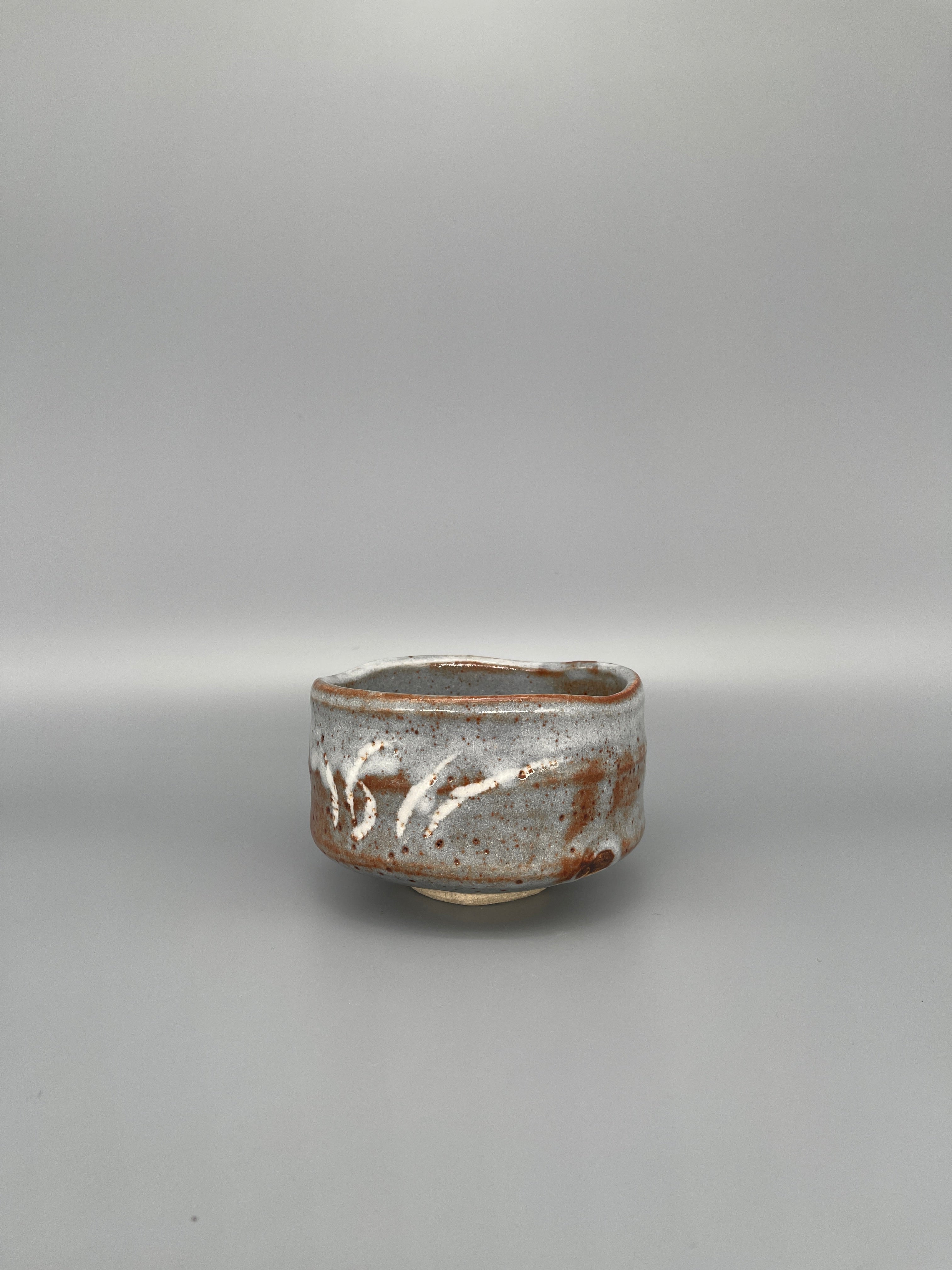 Vintage Japanese Matcha Bowl, Chawan - Blue Drip Glaze