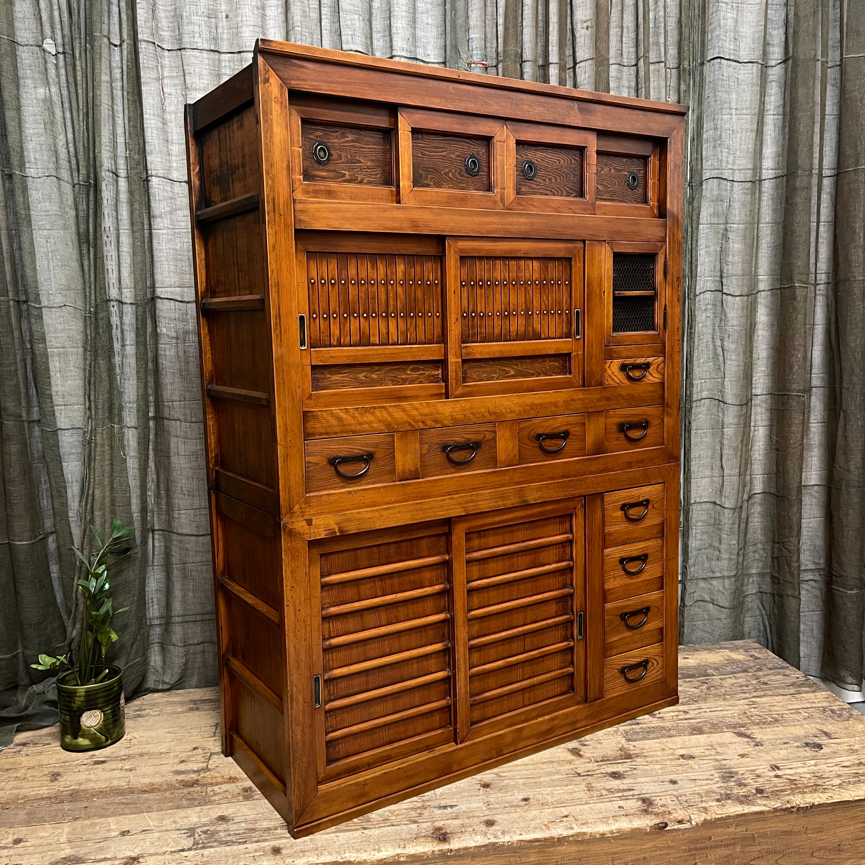 Japanese Mizuya, Kitchen Cabinet - Cedar, Cypress, Elm | Late Meiji