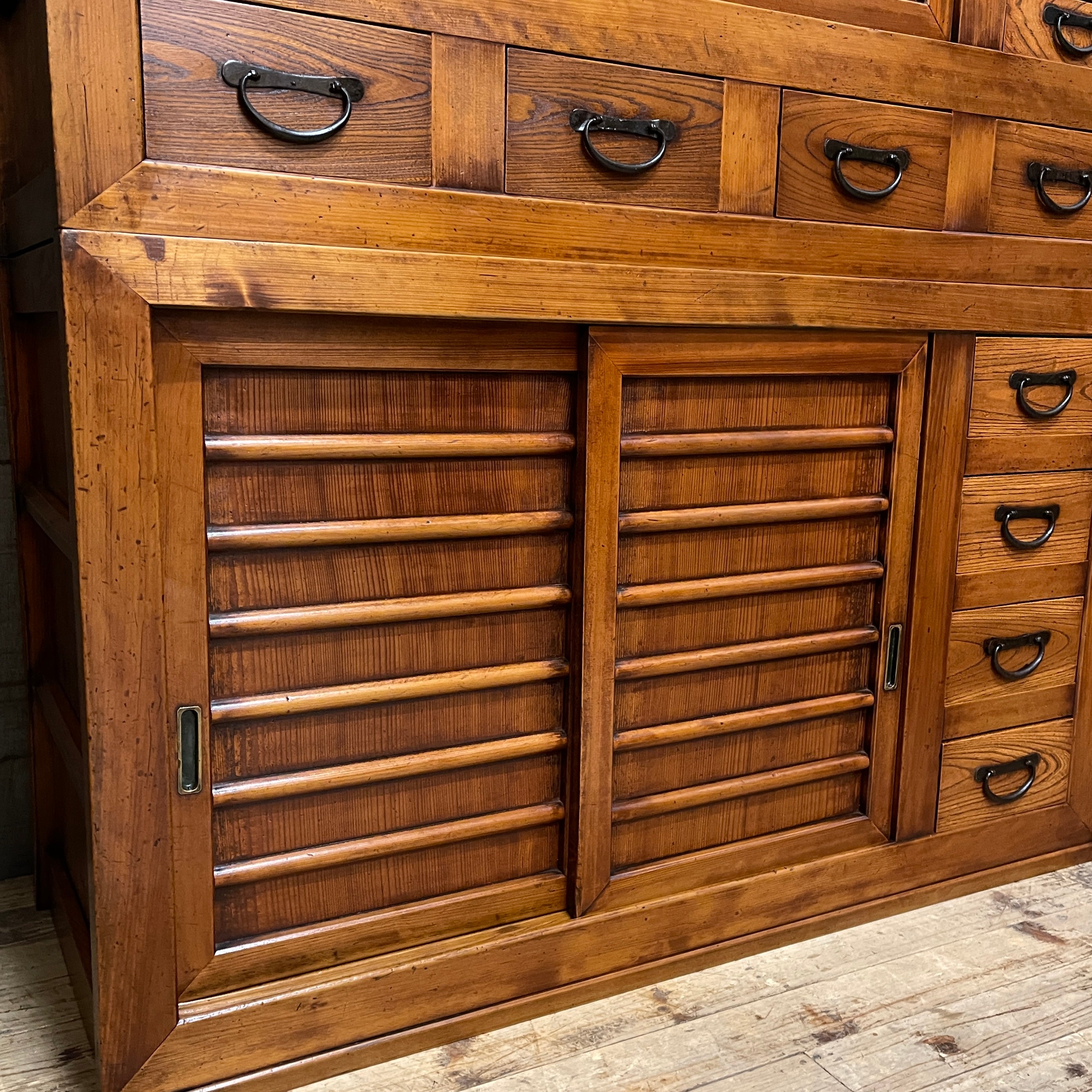Japanese Mizuya, Kitchen Cabinet - Cedar, Cypress, Elm | Late Meiji