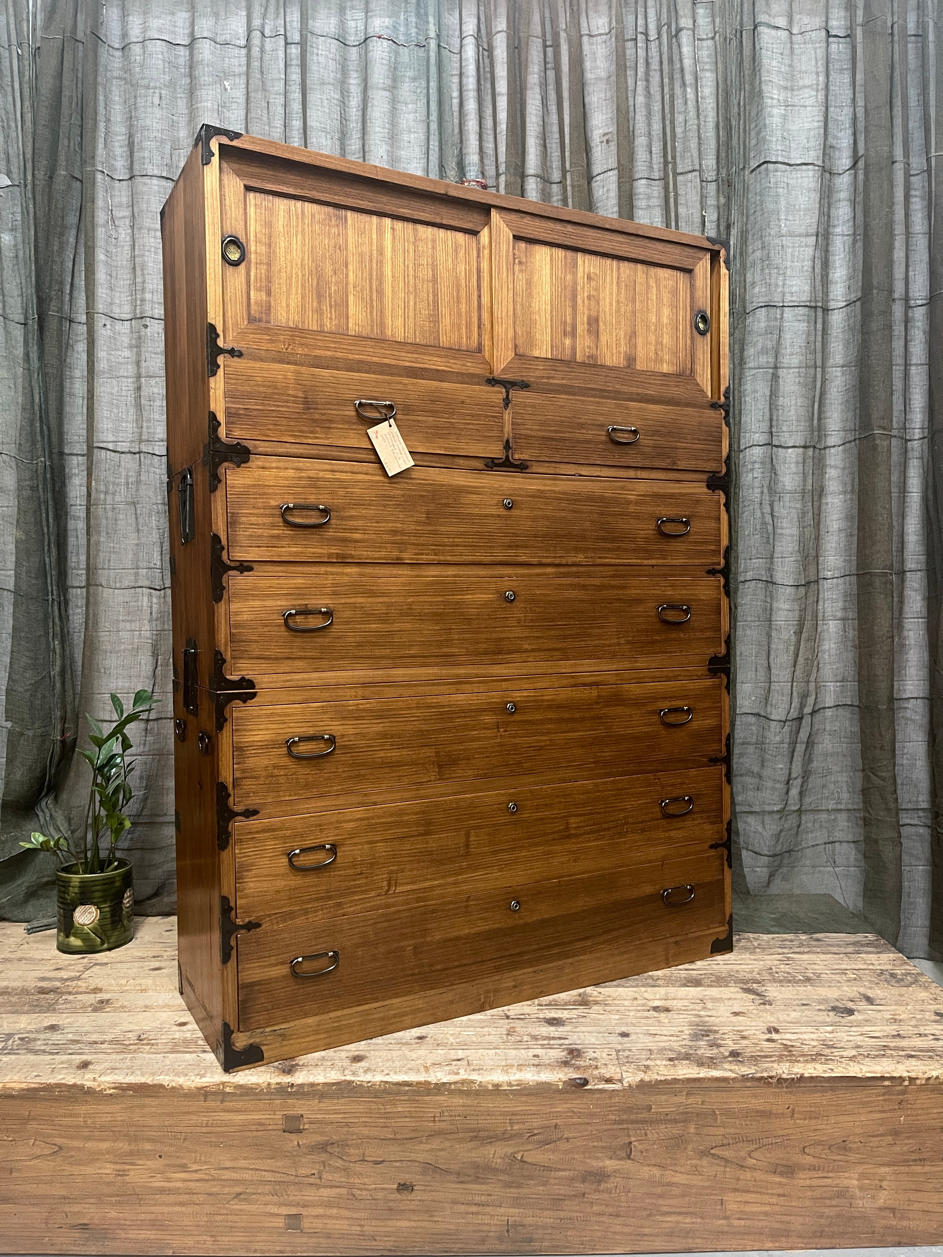 Japanese Three-Piece Kimono Chest of Drawers - Paulownia | Midcentury
