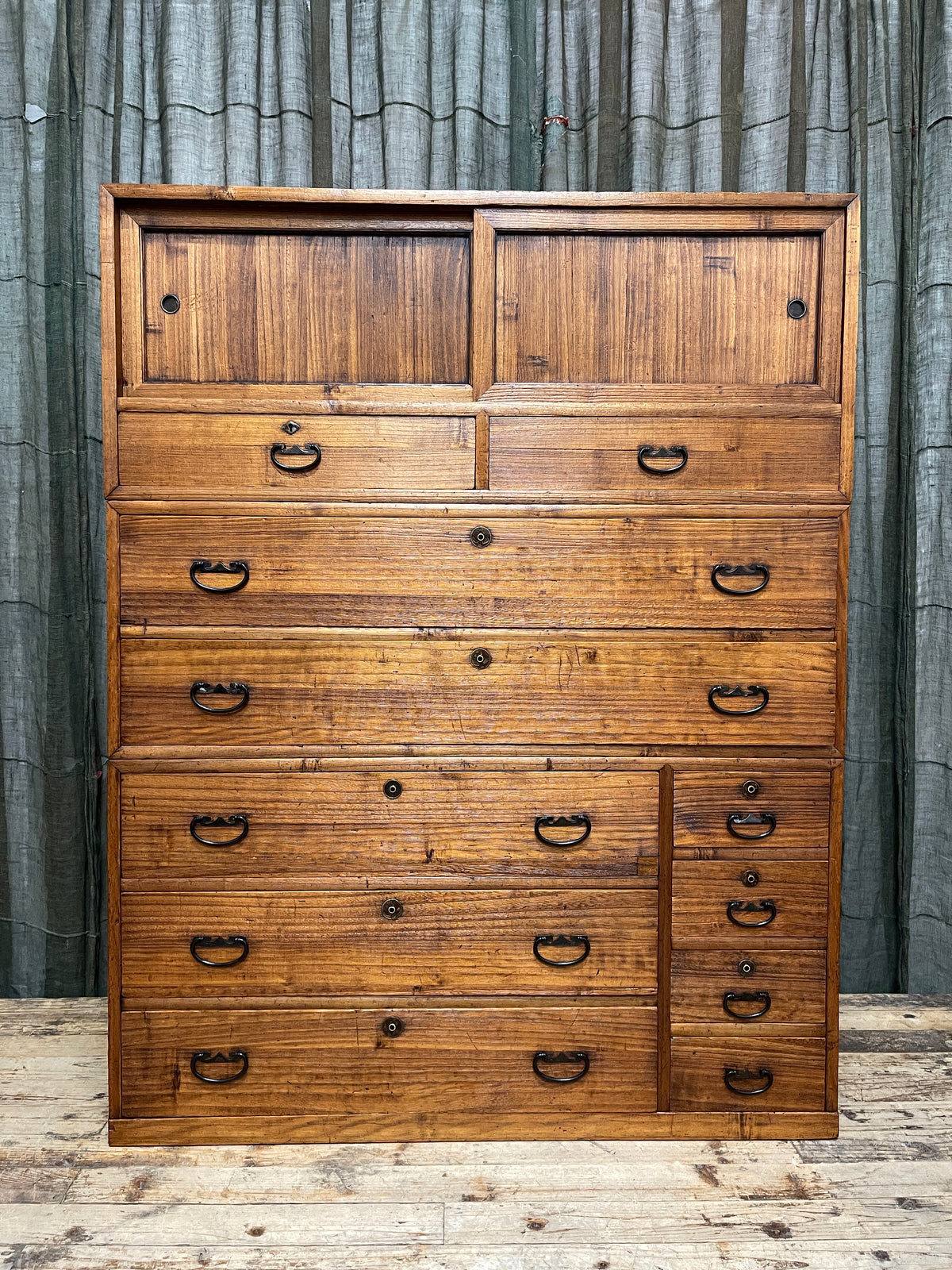 Vintage Japanese Three-Piece Kimono Chest of Drawers - Paulownia & Cedar| Showa